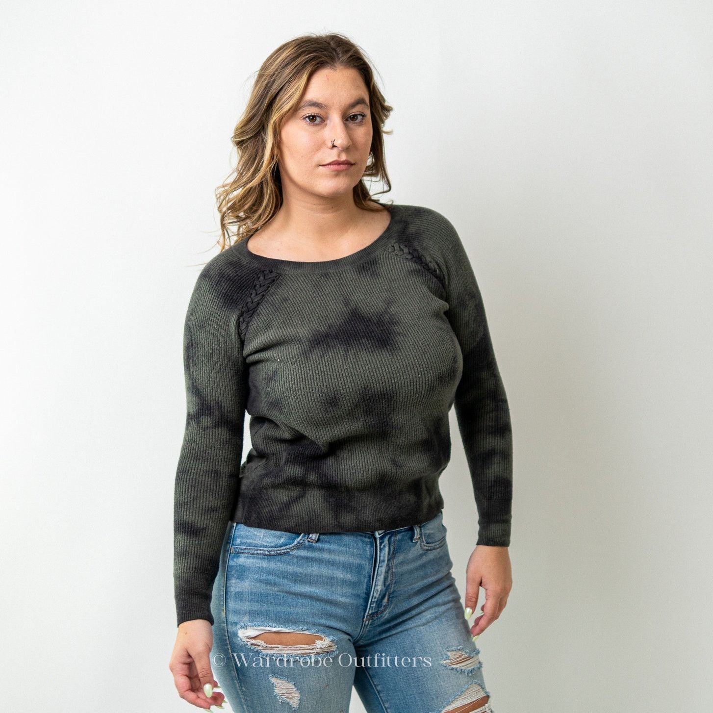 American Eagle Outfitters AEO Ribbed Tie Dye Long Sleeve Sweater Size S / US 4 / IT 40 - 2 Thumbnail