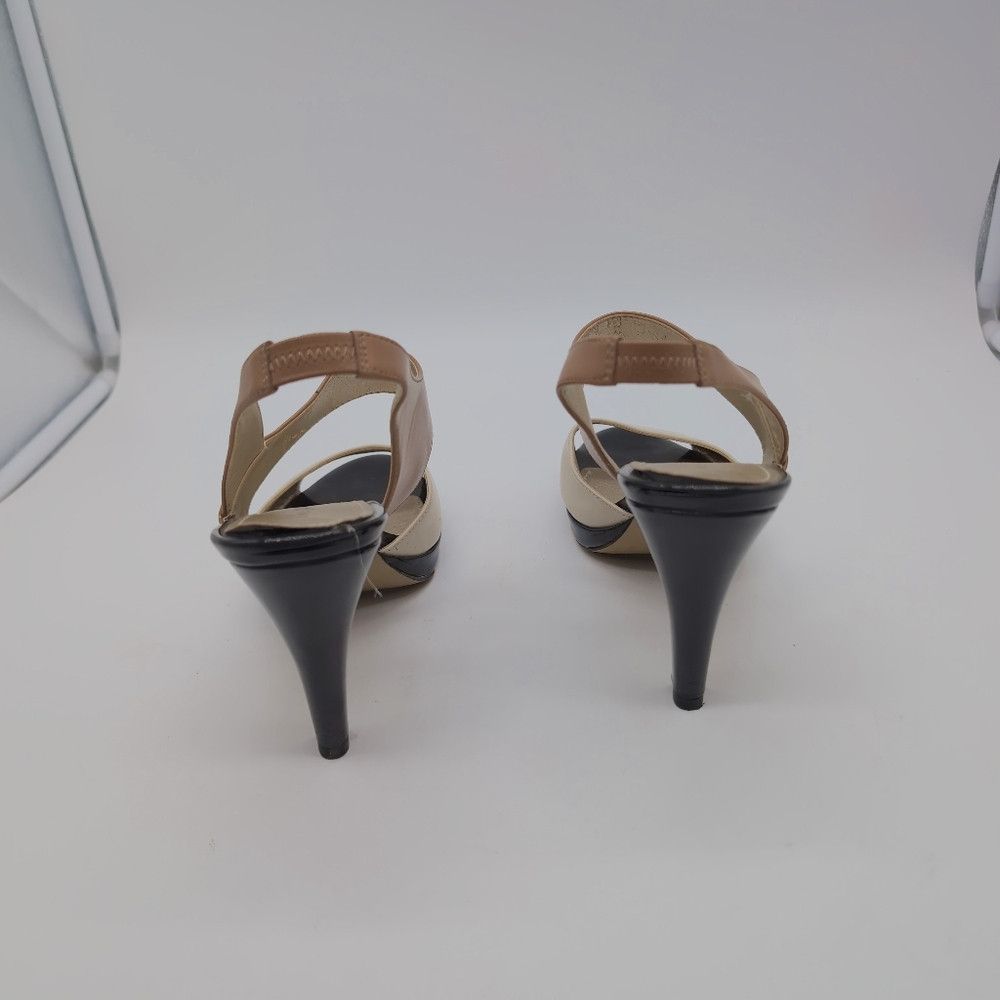 Anne Klein Anne Klein Sz 8 Tan / Cream High Heels AK7 Estacia Size US 8 / IT 38 - 6 Thumbnail