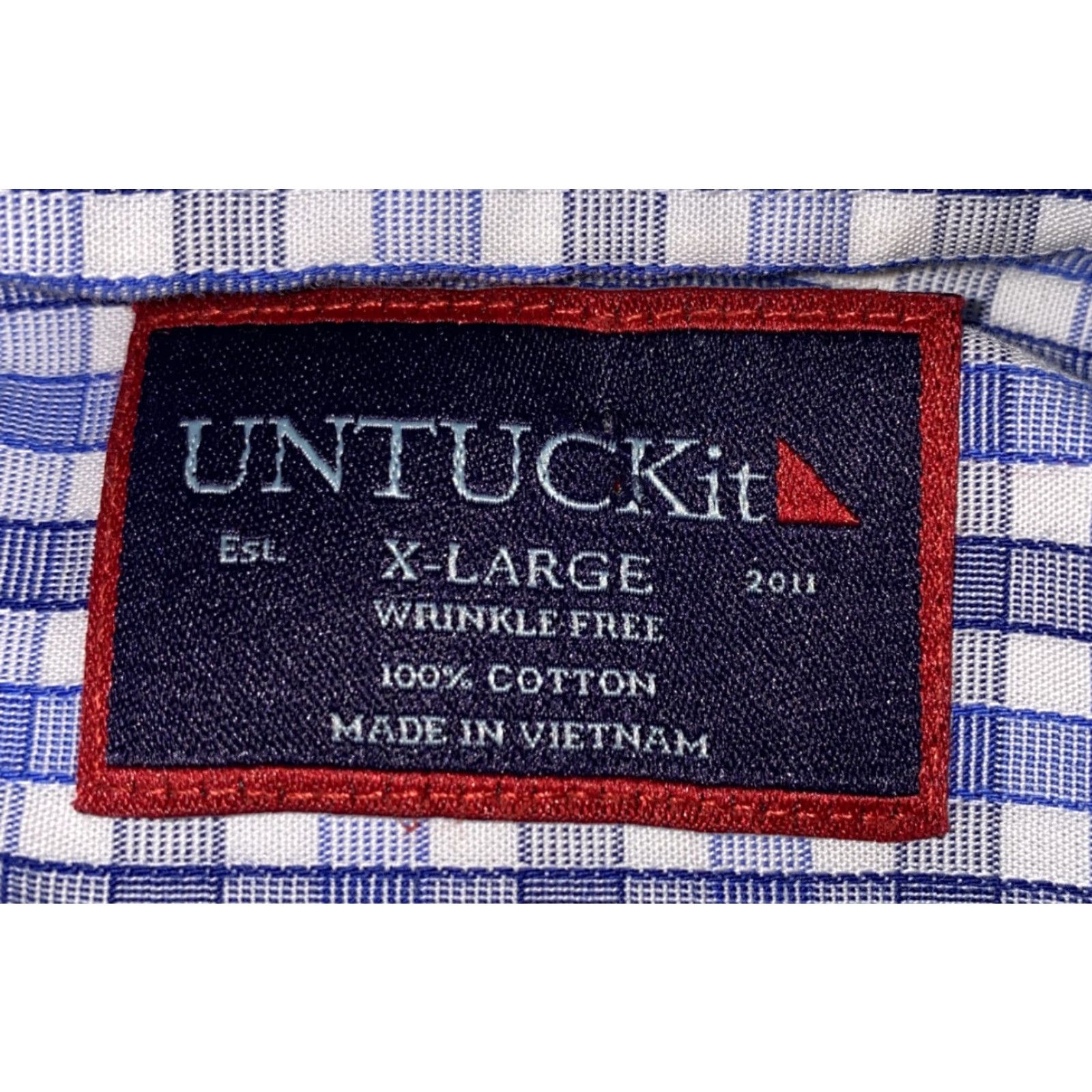 UNTUCKit UNTUCKit Mens Blue Plaid Long Sleeve Button Front Shirt XL Shirt Cotton Button-Down WRINKLE FREE Regular Mens Size US XL / EU 56 / 4 - 6 Thumbnail