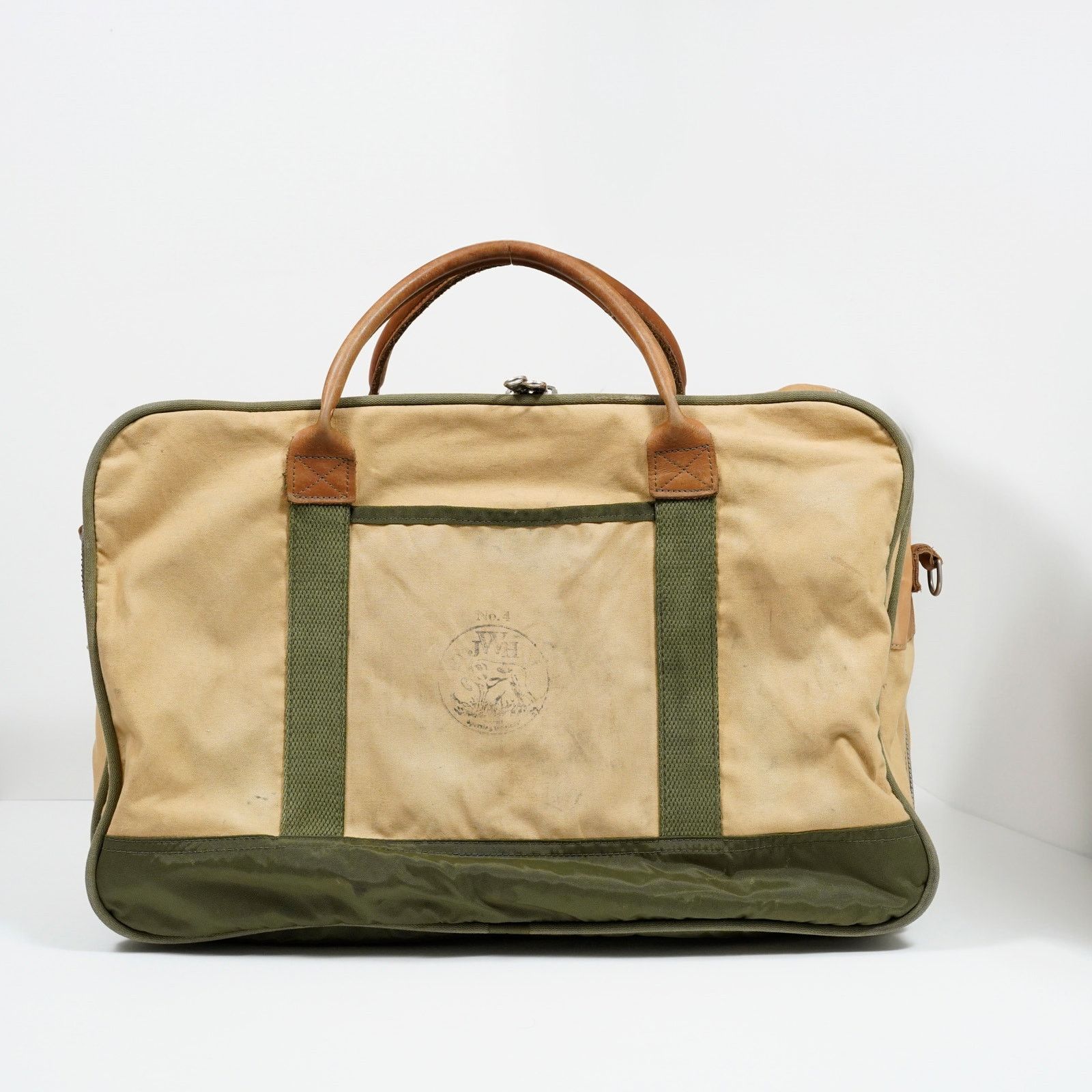 J.W. Hulme Co. VTG J.W. Hulme Co Canvas Leather Duffel Bag #4 Lenzip USA Size ONE SIZE - 1 Thumbnail