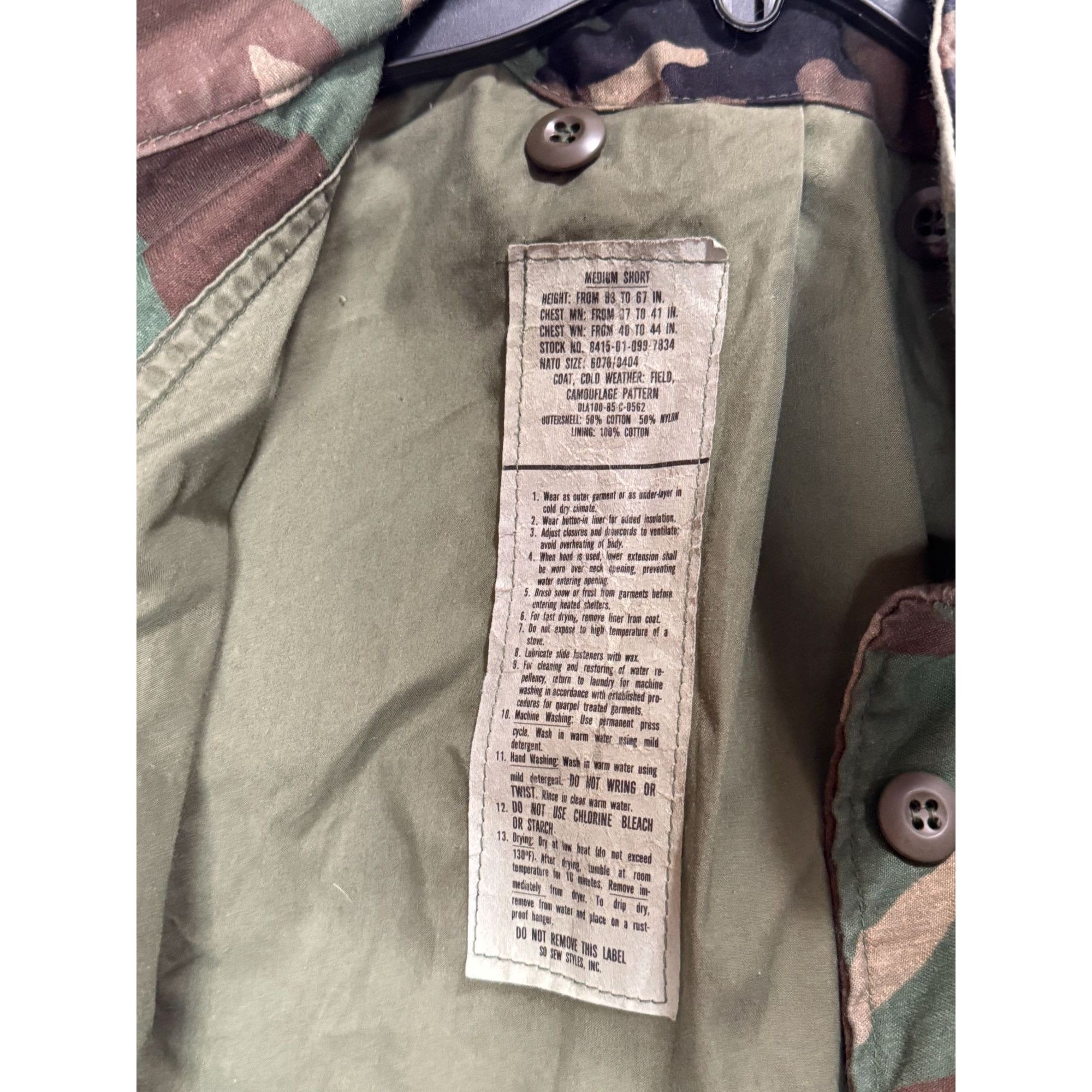 Vintage Vintage US Army Military Camouflage Cold Weather Coat Field Size US M / EU 48-50 / 2 - 11 Thumbnail