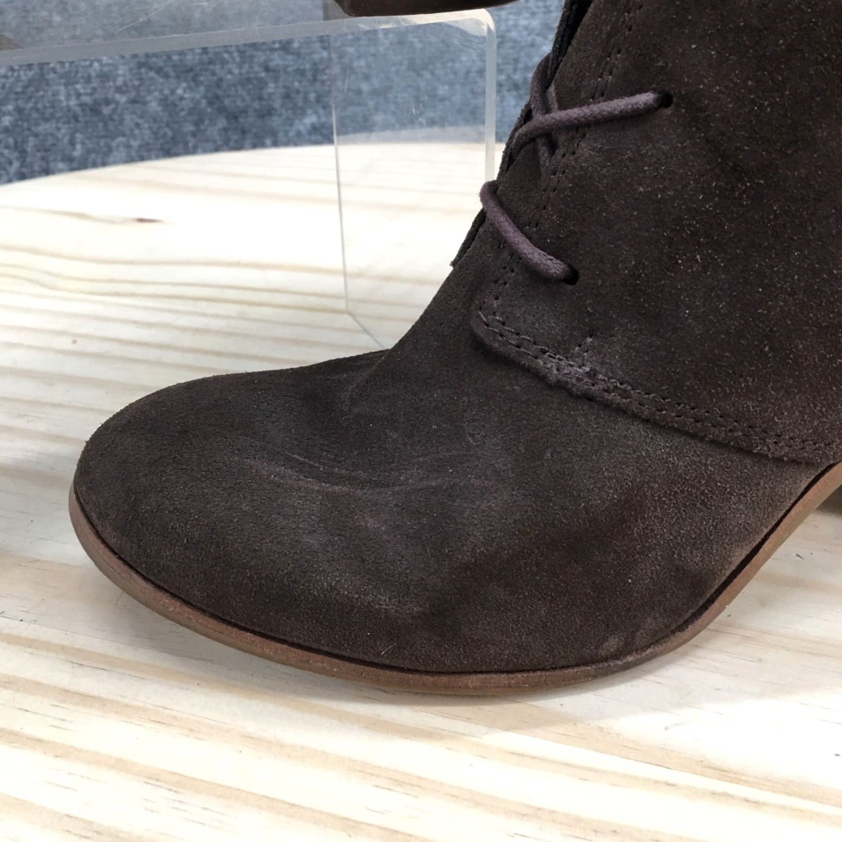 Toms TOMS Lunata Bootie Brown Suede Three Eye Lace Up Desert Boots Women 9 Adult Shoes Brown Suede Boots Size US 9 / IT 39 - 4 Thumbnail