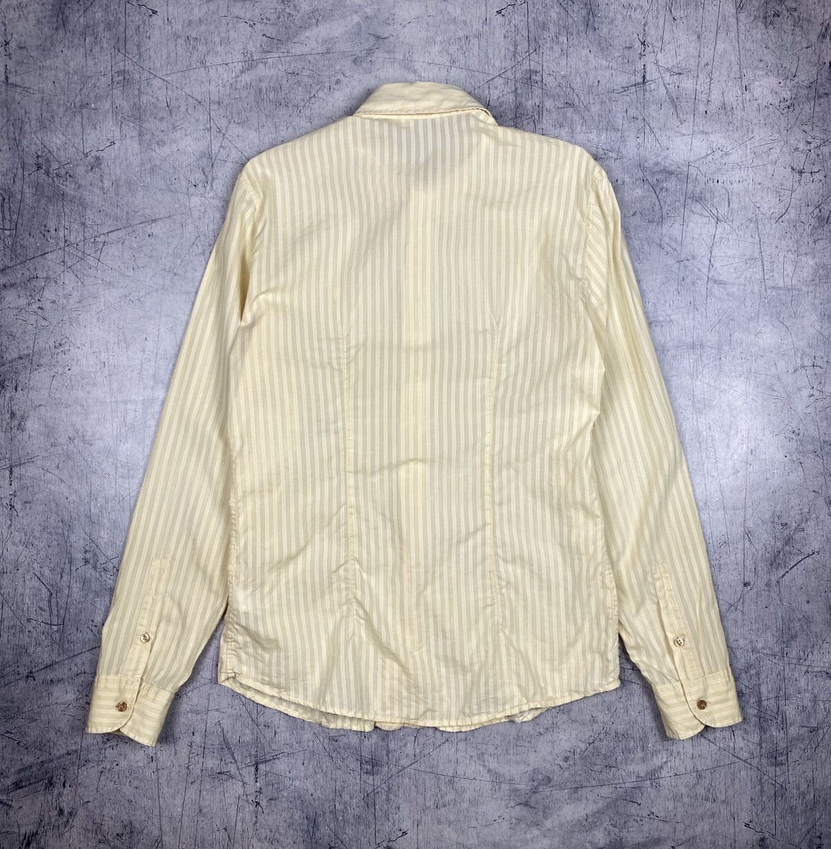 Moschino Moschino Jeans Striped Button Up Shirt Embroidered Logo Size US L / EU 52-54 / 3 - 11 Thumbnail
