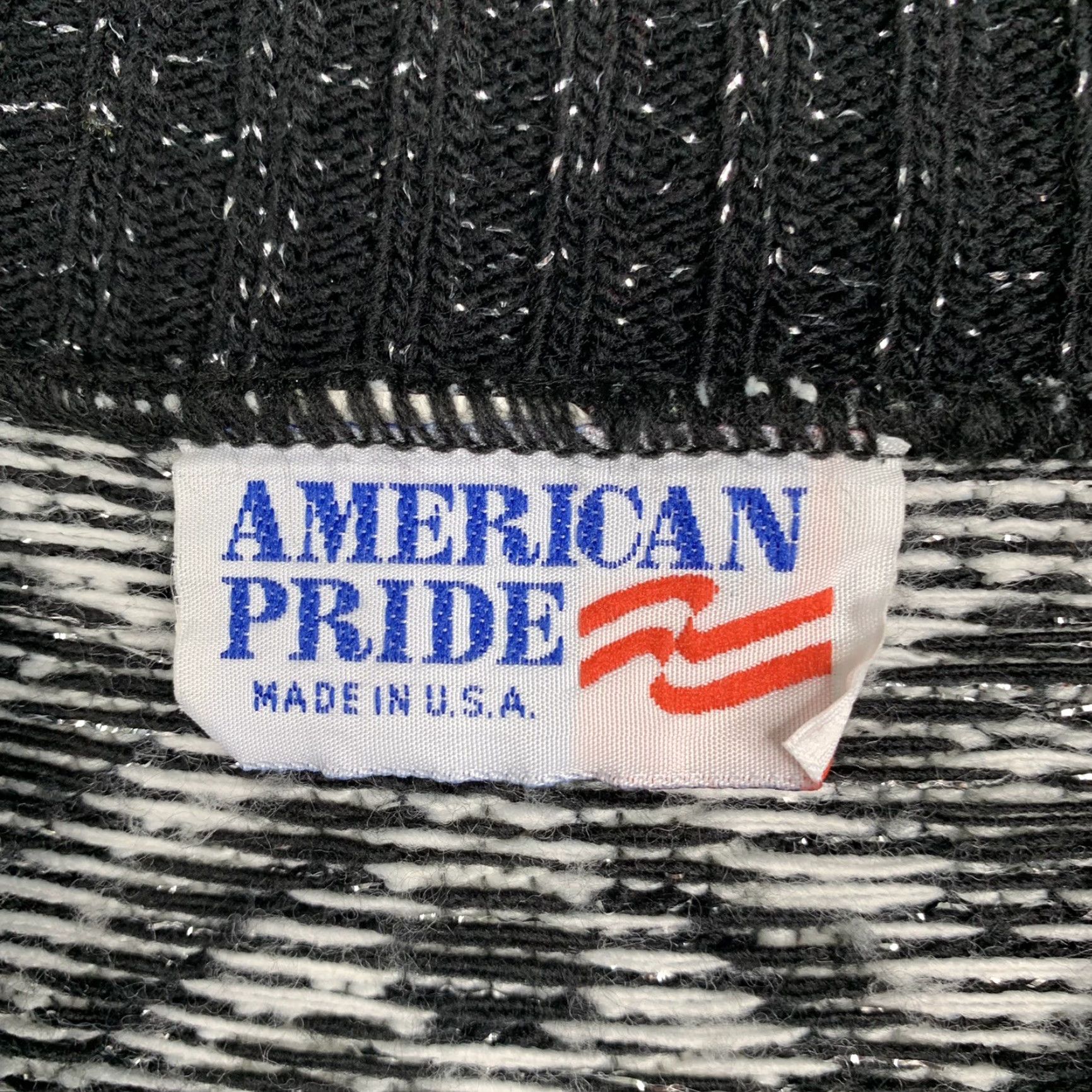 Vintage VINTAGE American Pride Sweater Womens M Black White Geometric Knit USA Size M / US 6-8 / IT 42-44 - 7 Thumbnail