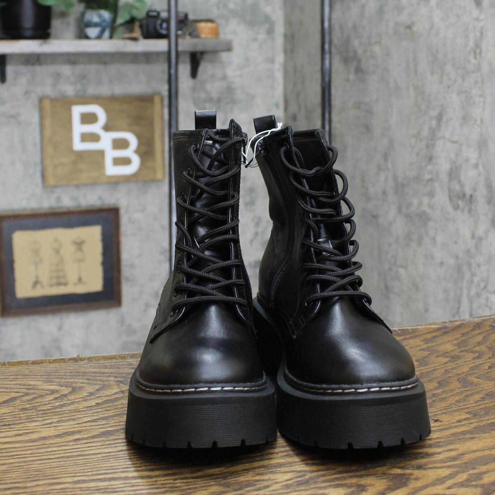 Designer Wild Fable Women's Zea Combat Boots 87930209 Black 9M Size US 9 / IT 39 - 3 Thumbnail