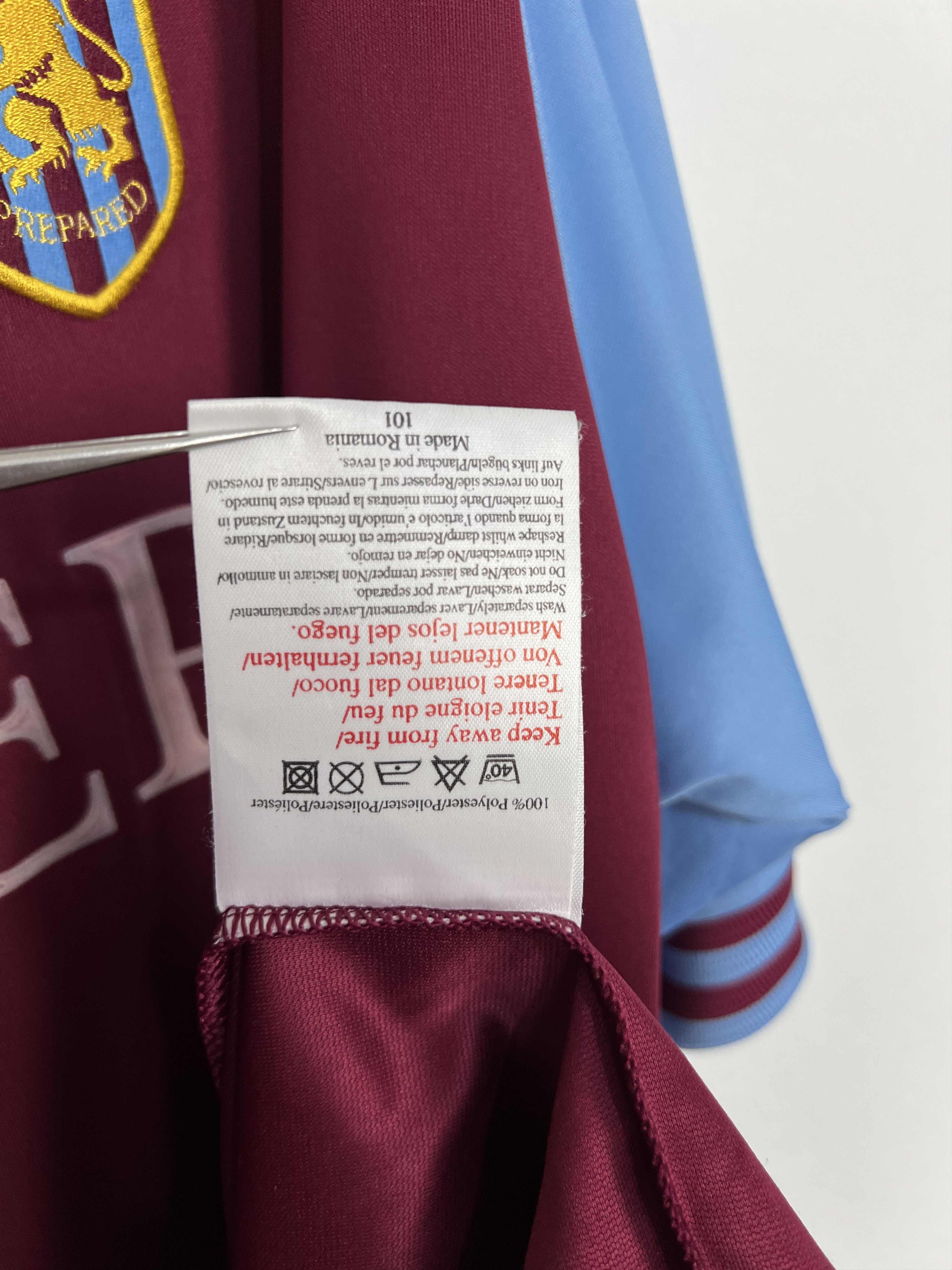 Aston Villa football shirt 2002 Soccer Diadora Jersey Trikot