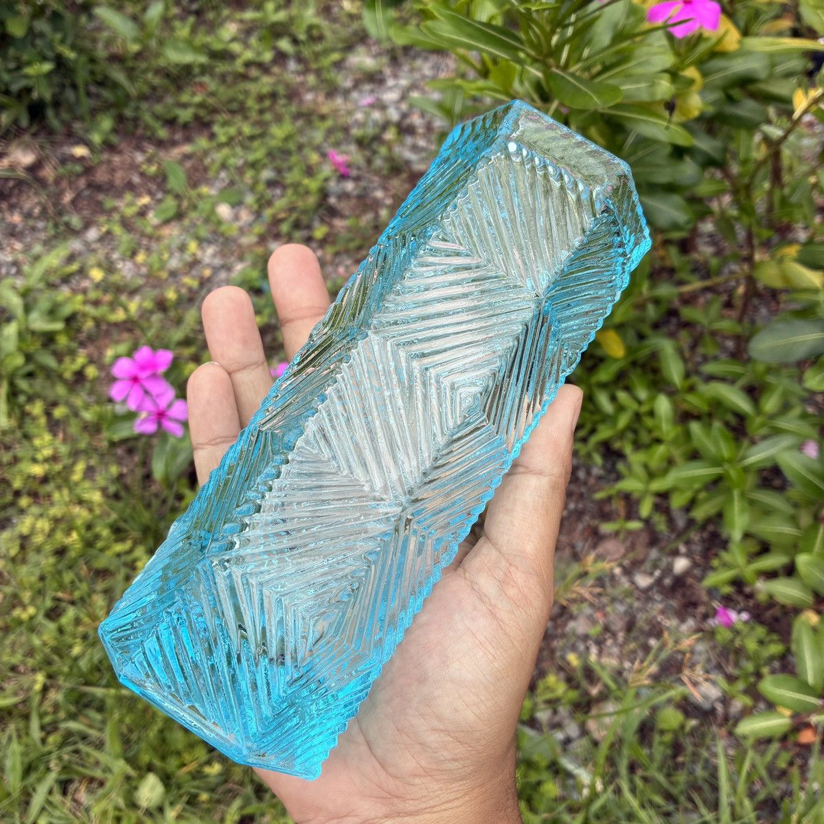 Vintage Czech Sklo Union Style Pressed Glass Vase Size ONE SIZE - 2 Thumbnail