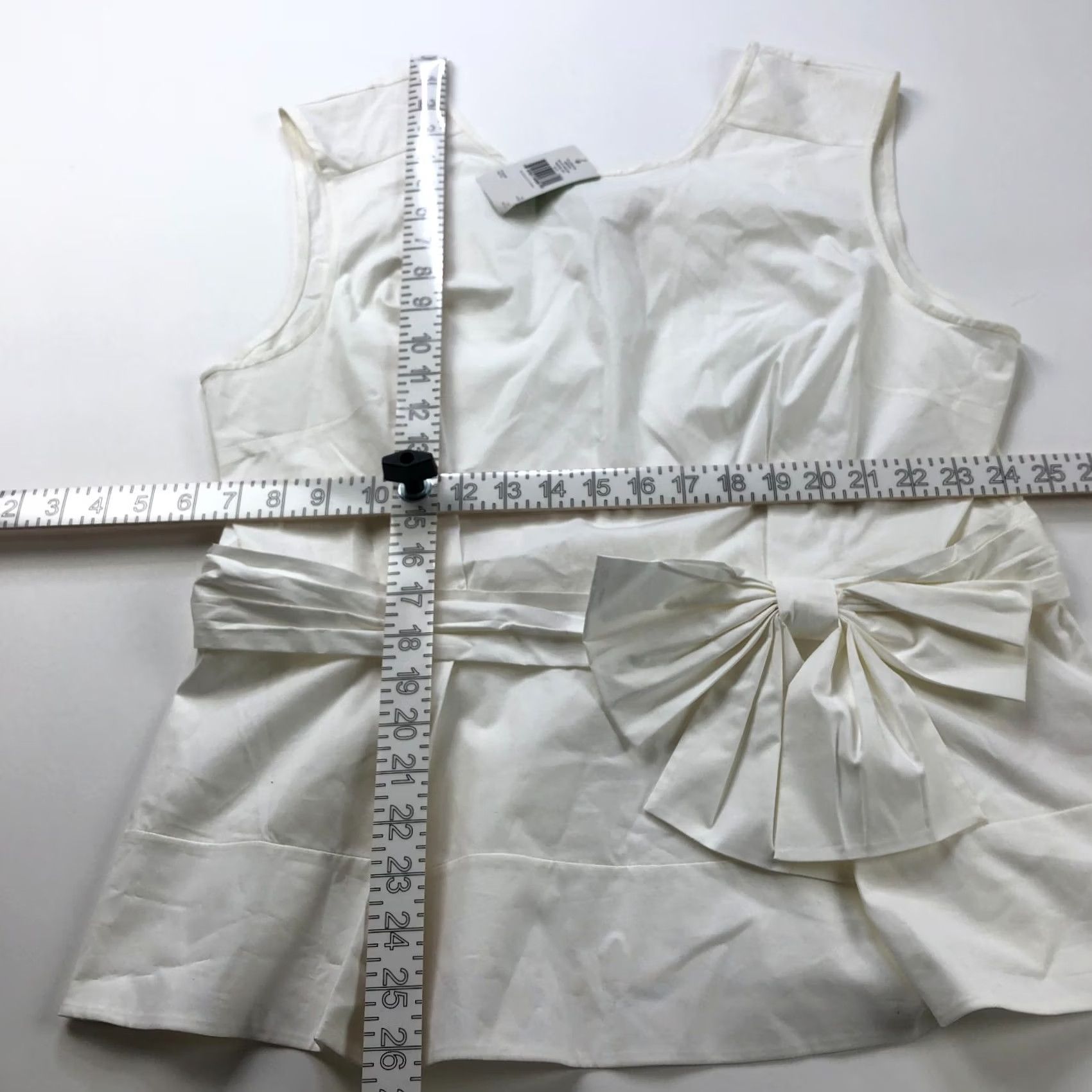 Vintage Kate Spade NEW White Blouse Top Pullover Bow Tie Peplum 16 Stained PLS READ Size L / US 10 / IT 46 - 5 Thumbnail