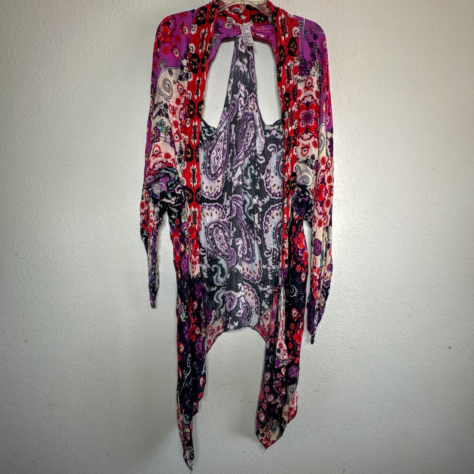 Free People Free People Little Wing Mix Kimono Boho Duster Robe OS Size ONE SIZE - 1 Thumbnail