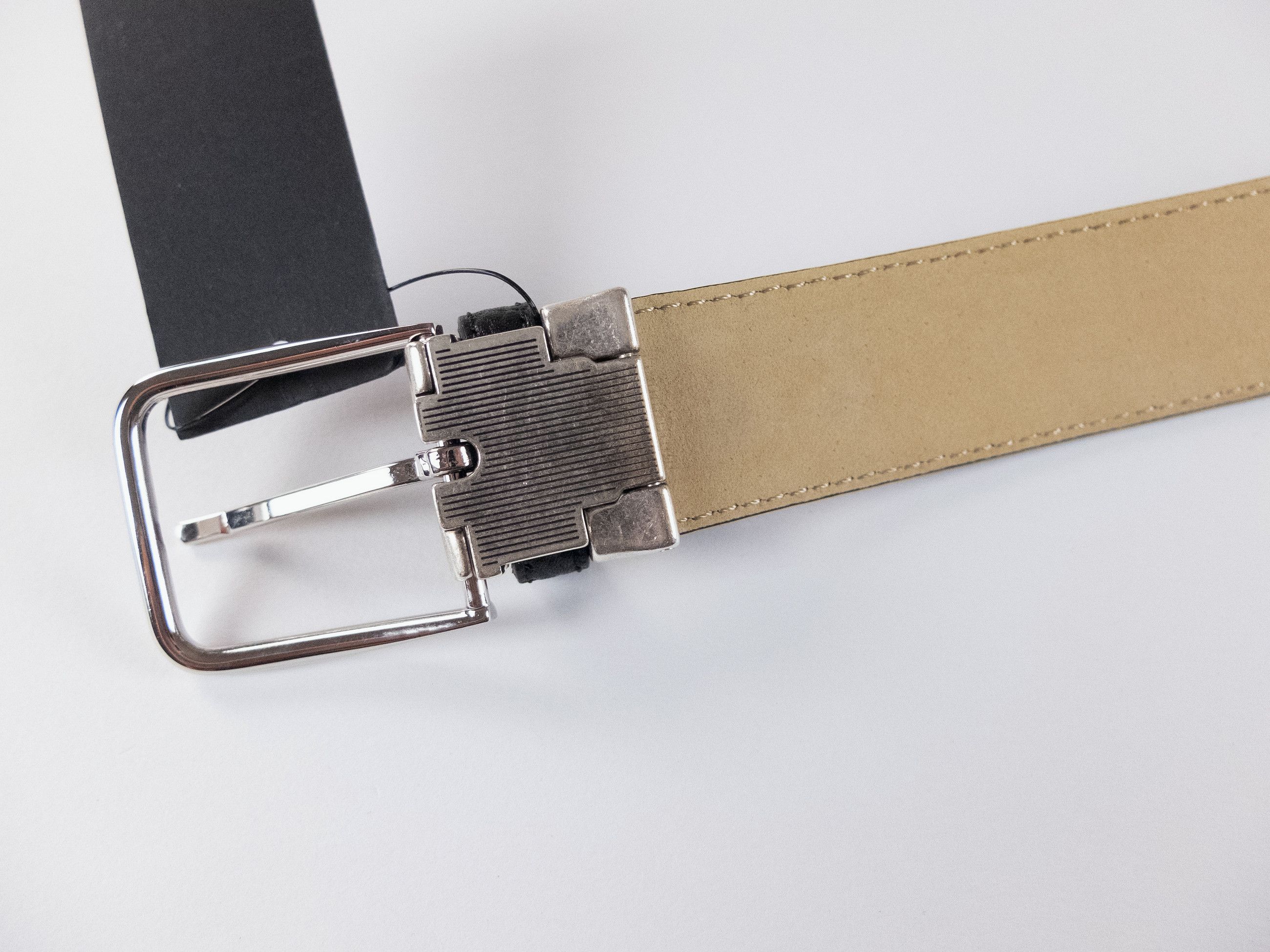 Paul Smith PAUL SMITH black grain leather classic belt 90 authentic Size 34 - 3 Thumbnail