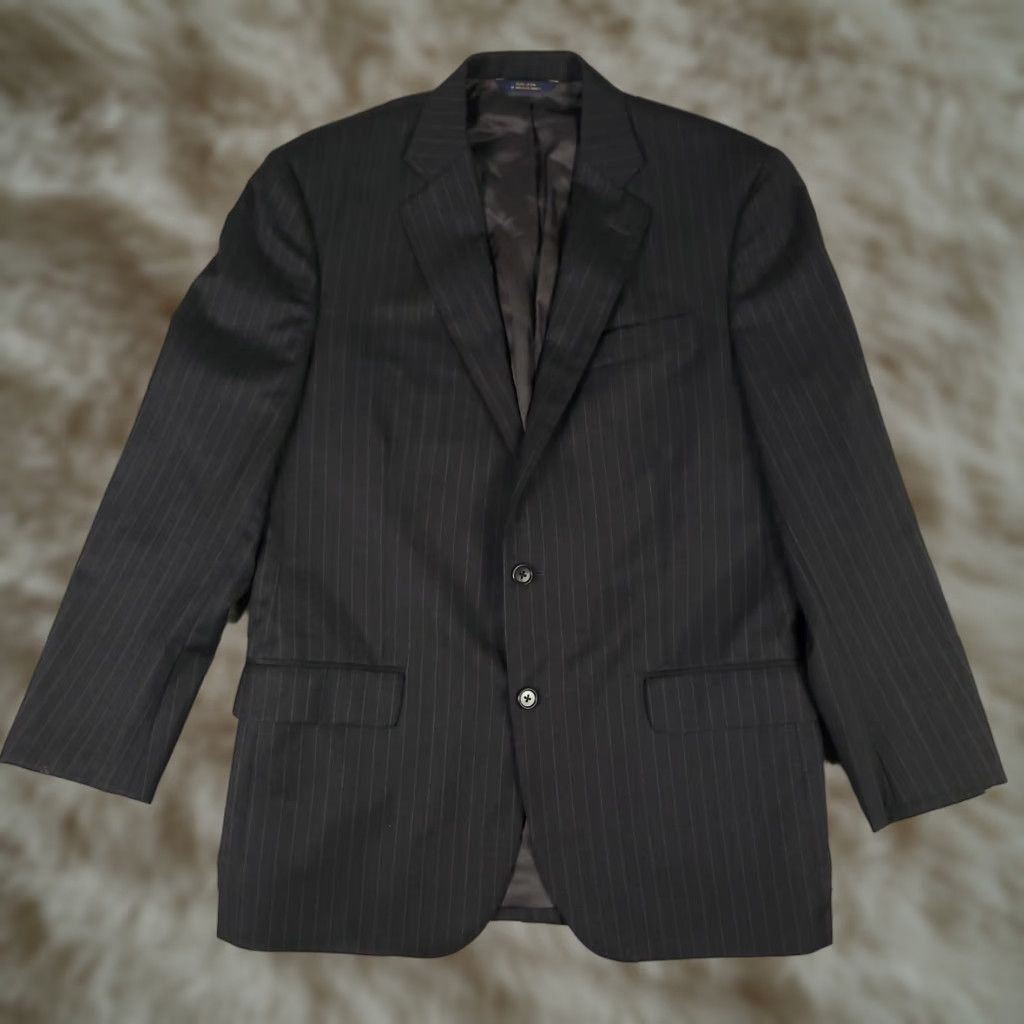 Brooks Brothers Brooks Brothers Suit Jacket Mens 42R Black Pinstripe Wool Regular Fit Classic Size 42R - 1 Thumbnail