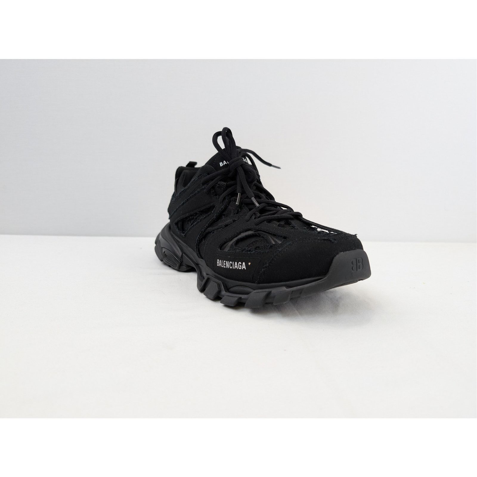 Balenciaga o1rshd1 Destroyed Canvas Track Sneakers in Black Size US 12 / EU 45 - 2 Thumbnail