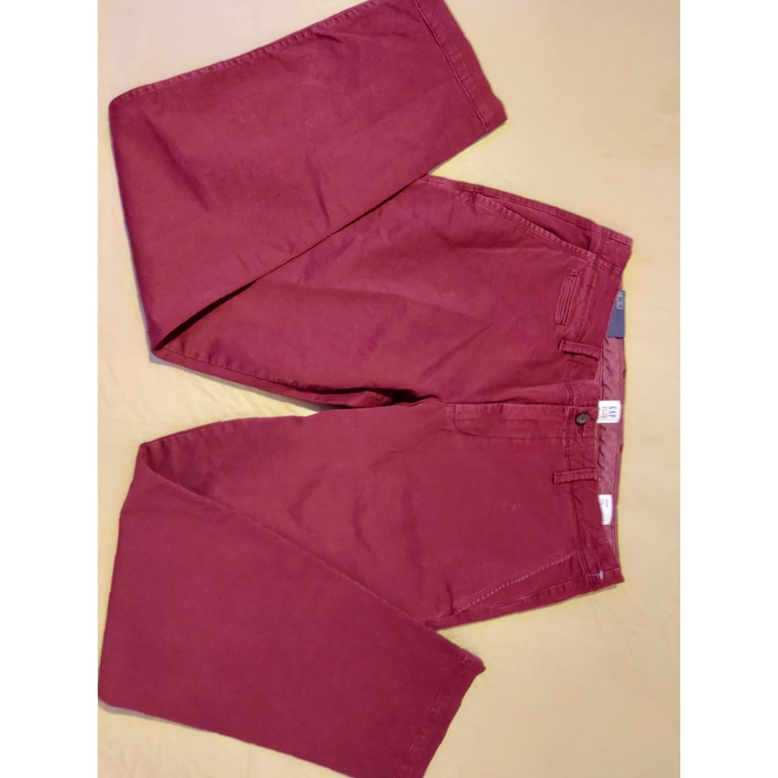 Gap Mens Gap Khaki Slim Chino Dress Pants 33x30 Beige 30 Inseam Flat Front Zip Pockets Regular Slim MENS Size US 33 - 3 Thumbnail