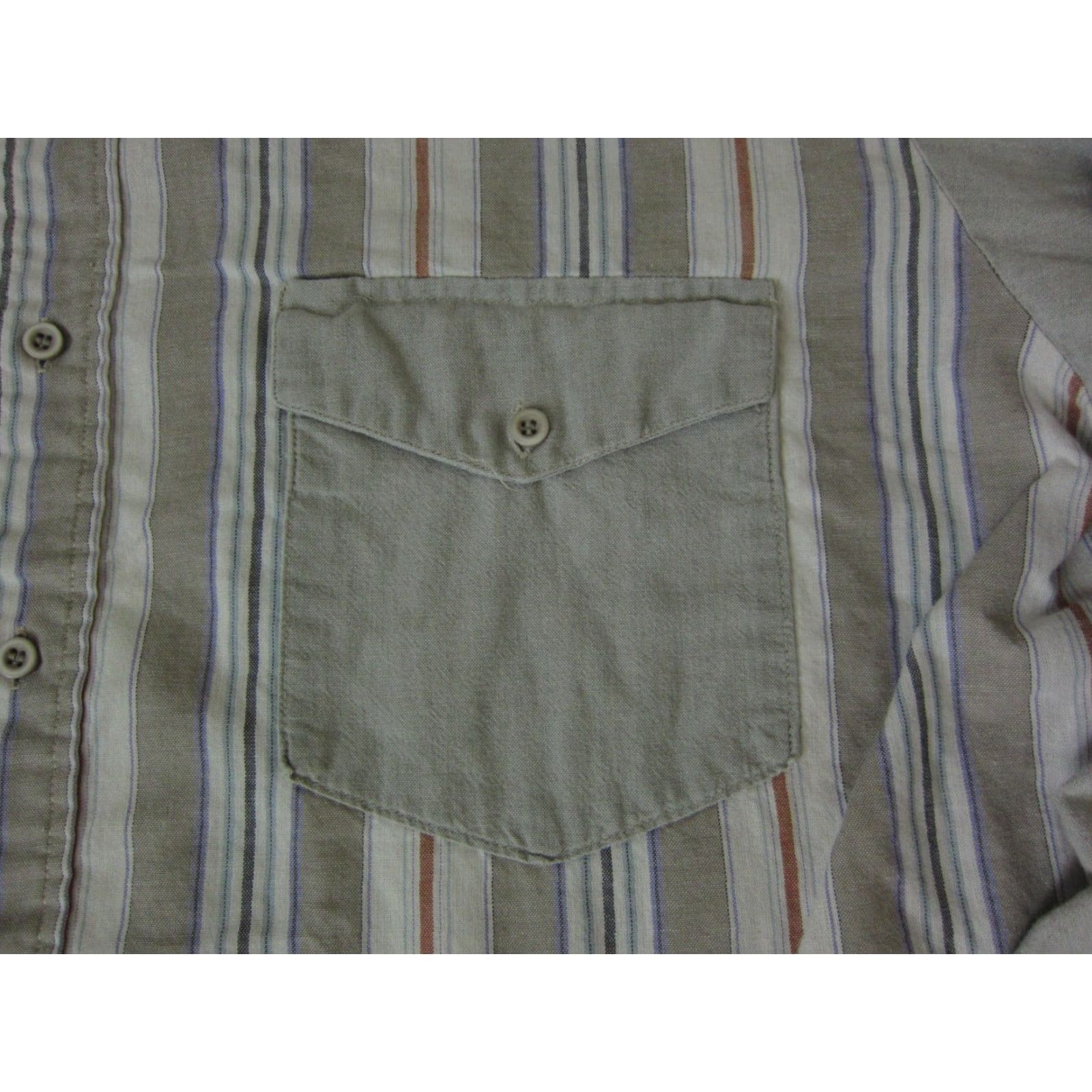 Roper VINTAGE Roper Shirt Mens XL Western Striped Brown Canvas Cotton Long Sleeve Button-Up 90s / 00s Casual Chic Size US XL / EU 56 / 4 - 3 Thumbnail