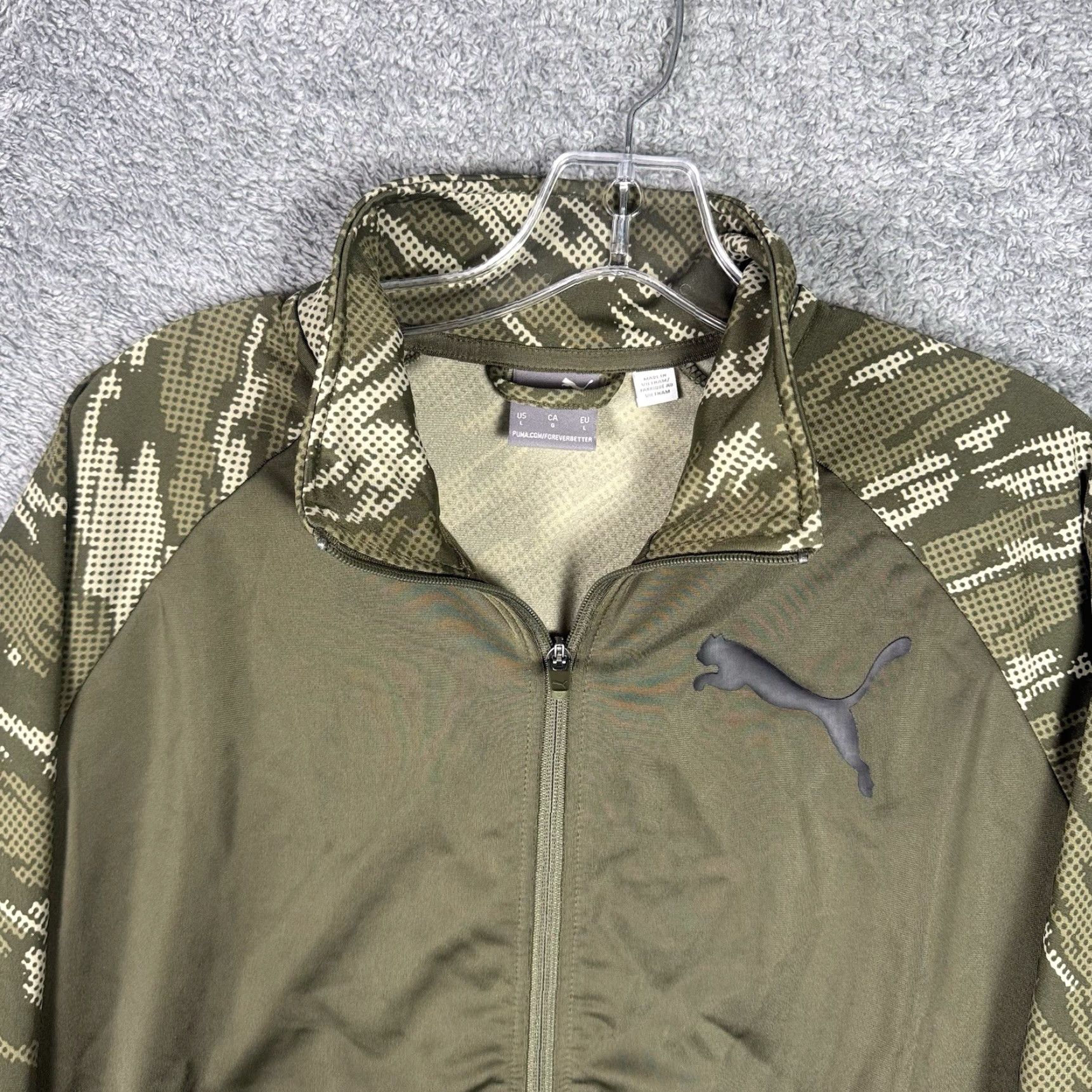 Puma Puma Jacket Men Large Contrast 2.0 Grape Leaf CAMO Full Zip Lightweight Athletic Size US L / EU 52-54 / 3 - 3 Thumbnail