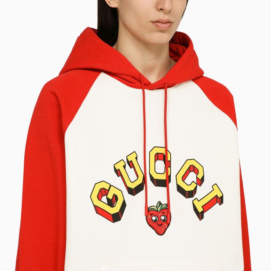 Gucci o1d2blof0824 Sweatshirt With Cotton Logo in Red & White Size XS / US 0-2 / IT 36-38 - 4 Thumbnail