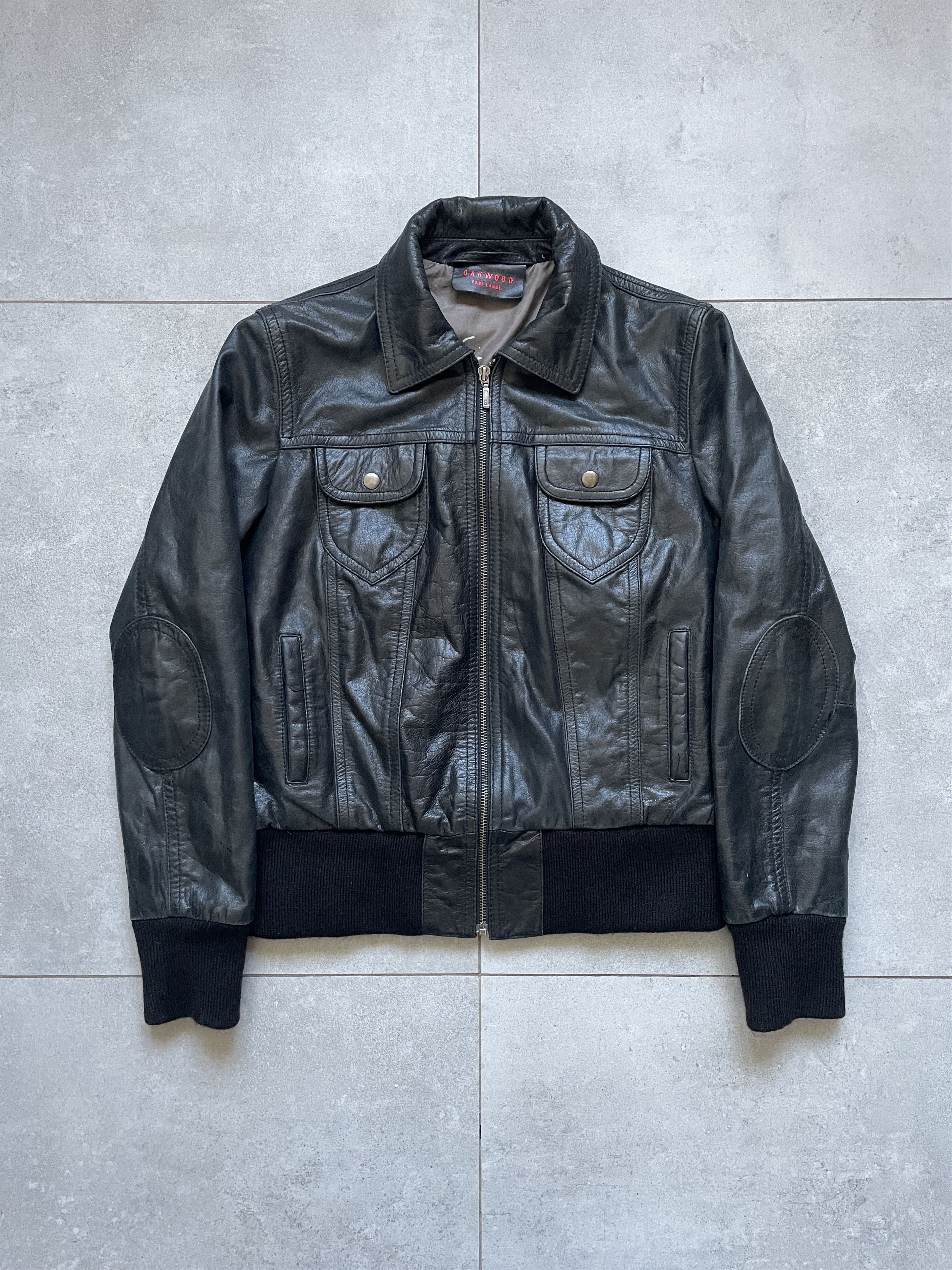 Japanese Brand Y2K JAPAN STYLE BLACK LEATHER FLIGHT BOMBER JACKET Size L / US 10 / IT 46 - 1 Thumbnail