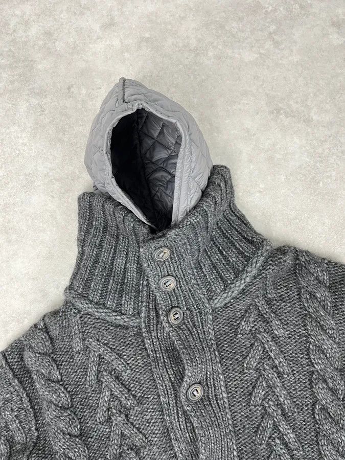 Dolce & Gabbana AW2010 Dolce & Gabbana Grey Wool Quilted Hood Cardigan Jacket Size US L / EU 52-54 / 3 - 6 Thumbnail