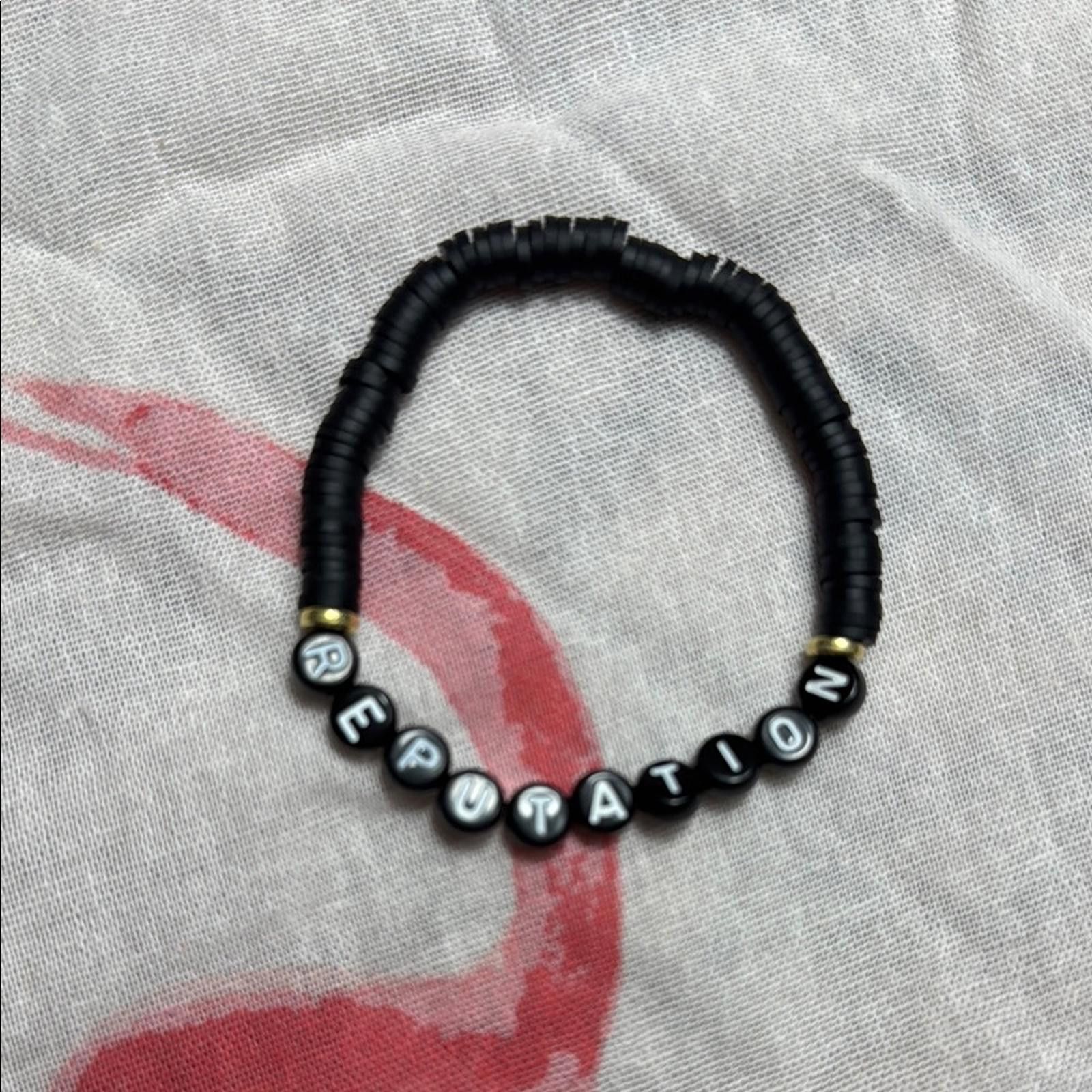 Designer Black Beaded Bracelet with Letter Beads Size ONE SIZE - 1 Preview
