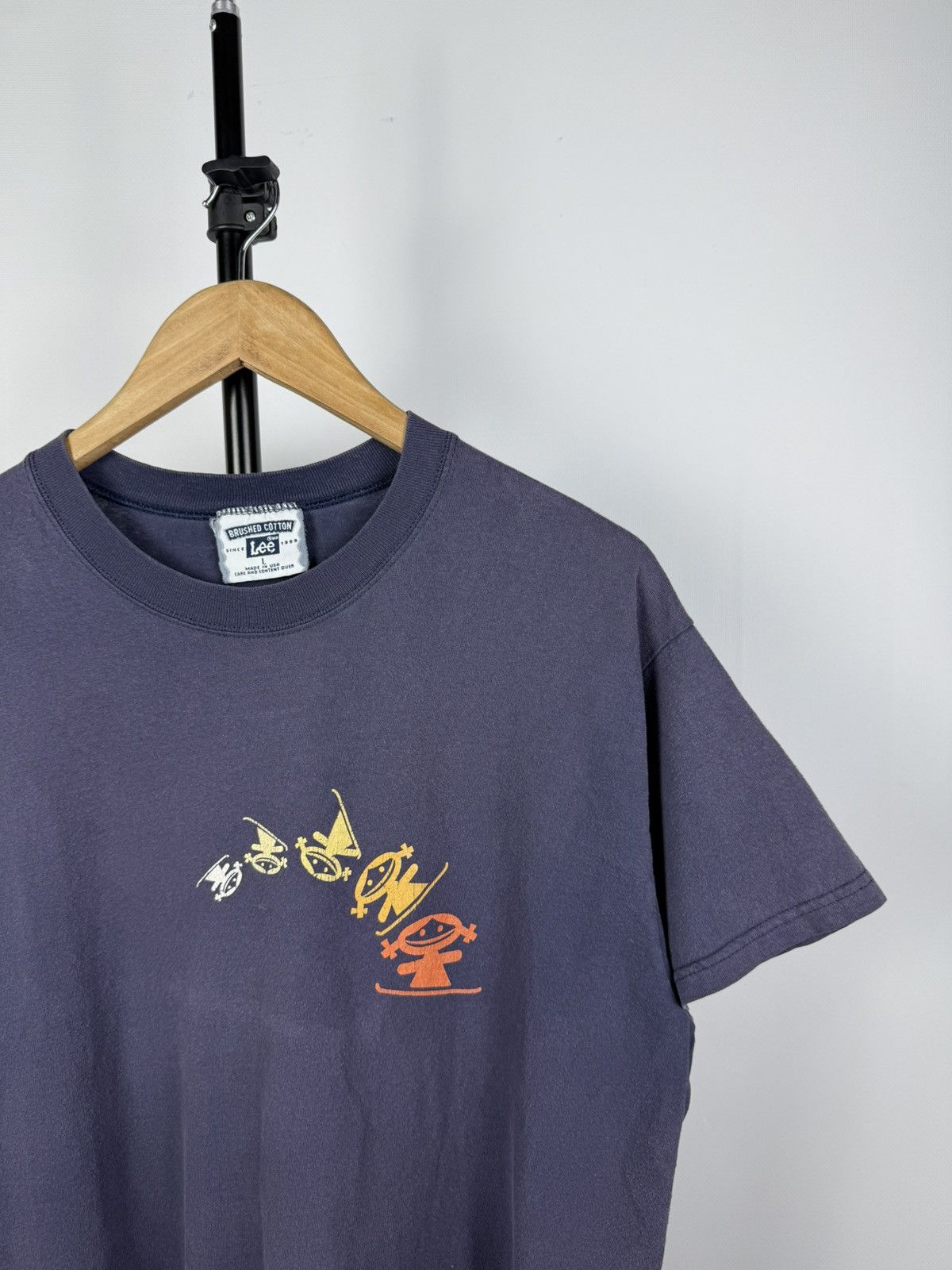 Lee × Vintage Vintage 90s Lee T Shirt Tee Made in USA Baggy Big Logo Size US L / EU 52-54 / 3 - 2 Thumbnail