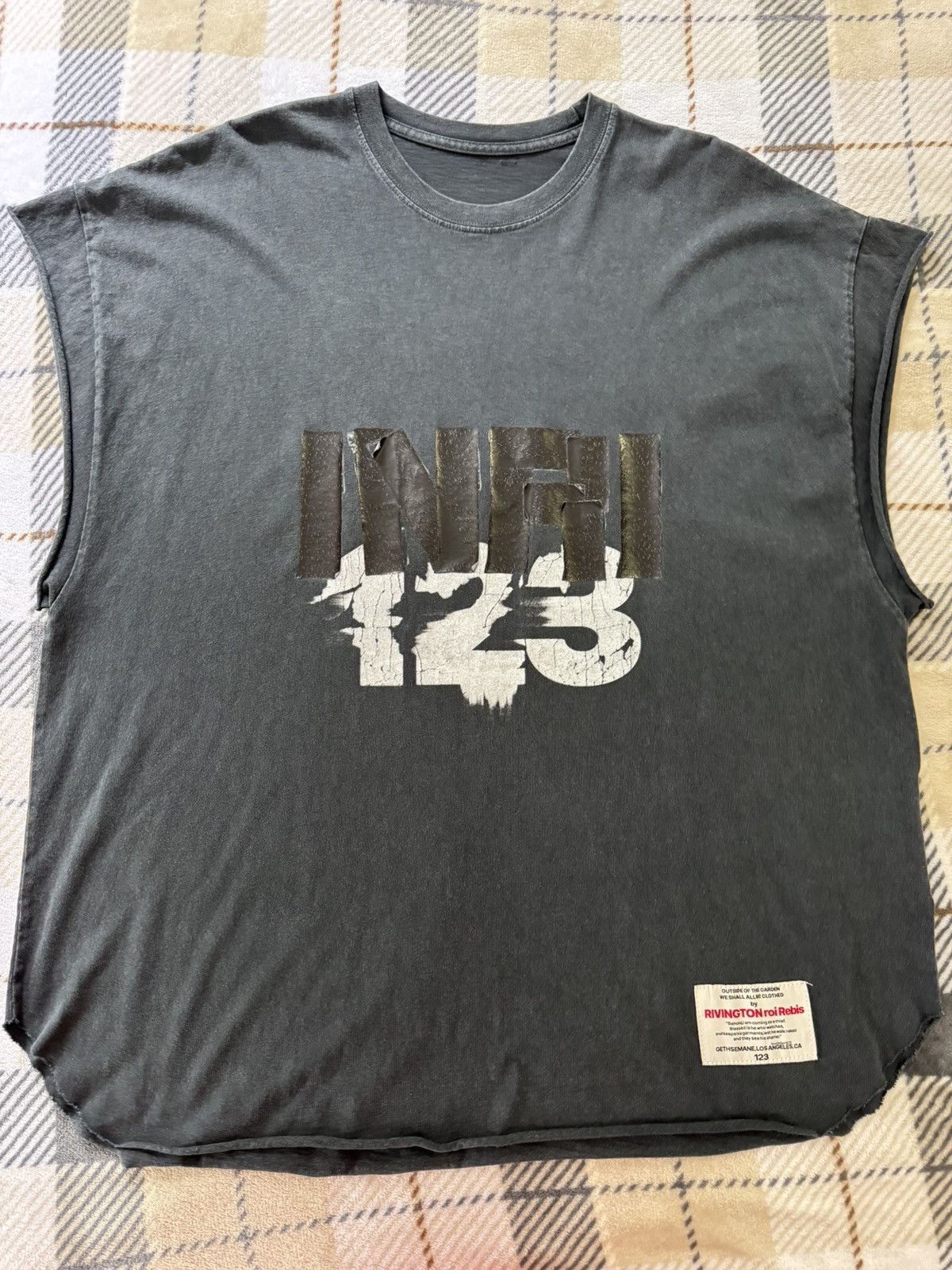 Fear of God × RRR-123 Fear Of God RRR 123 INRI Cut Off Tee Black