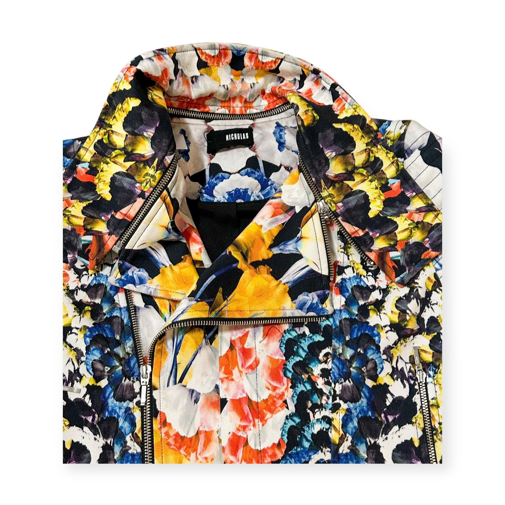 NICHOLAS Nicholas Digi Floral Cotton-Blend Moto Jacket, Size 8 Size M / US 6-8 / IT 42-44 - 10 Thumbnail