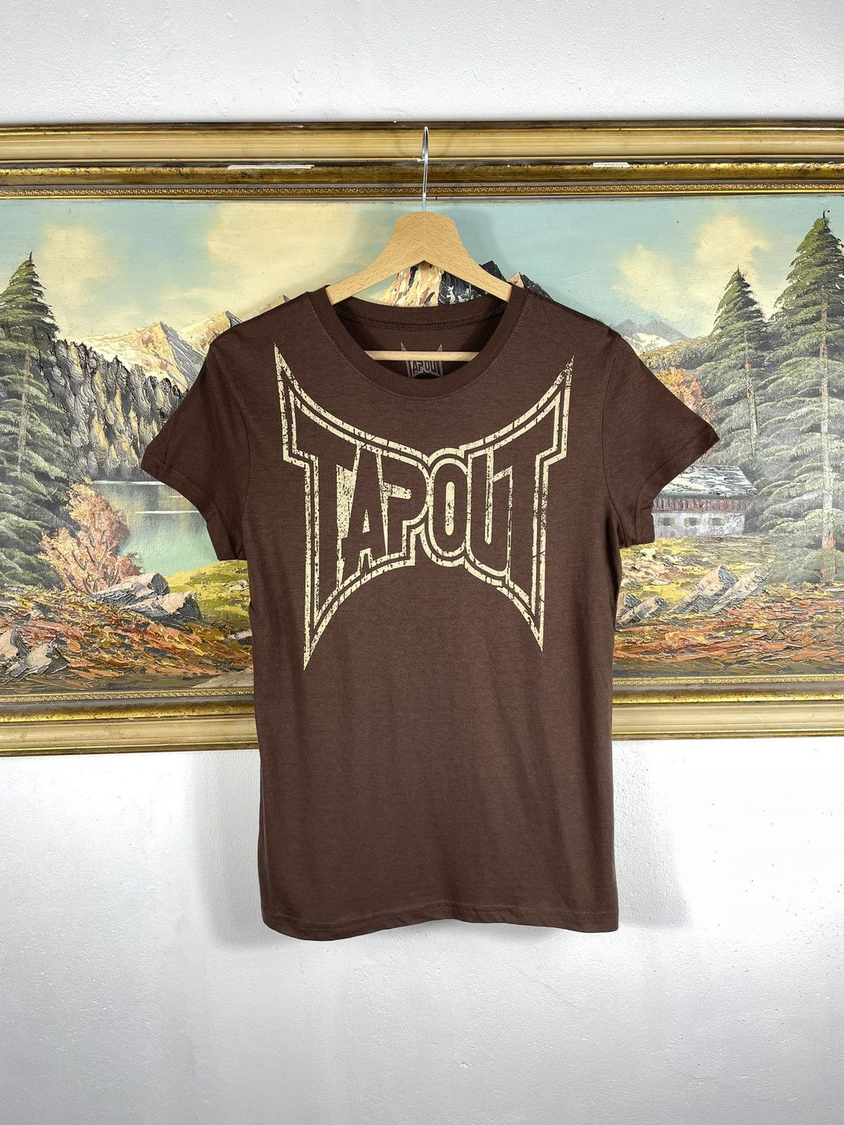 Affliction × Tapout Brown Vitnage Retro Y2k 00s Tapout T shirt Blouse Top Tee Size M / US 6-8 / IT 42-44 - 1 Thumbnail