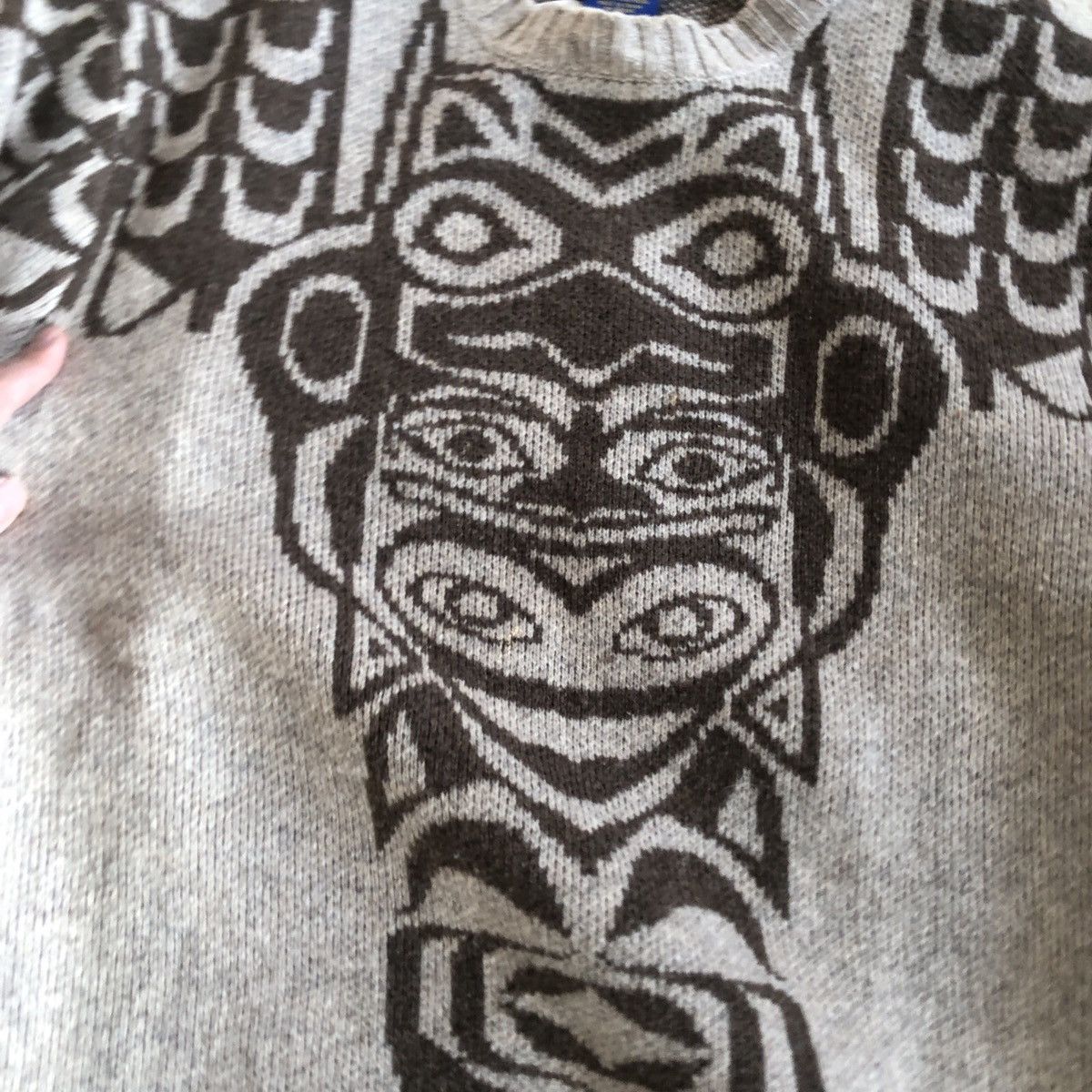 Japanese Brand × Pendleton × Vintage lambswool sweater Vtg Pendleton Tribal Totem Native American Size US XL / EU 56 / 4 - 4 Thumbnail