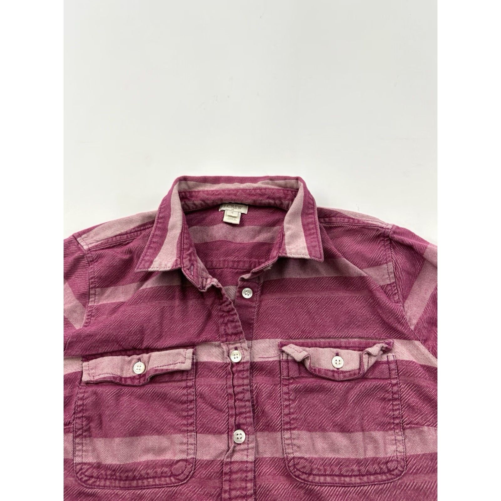 J.Crew J.Crew Shirt Womens Medium Purple Striped Button-Up Long Sleeve Casual Ladies Regular M Purple Striped Button-Up Shirt Woman Size M / US 6-8 / IT 42-44 - 2 Thumbnail