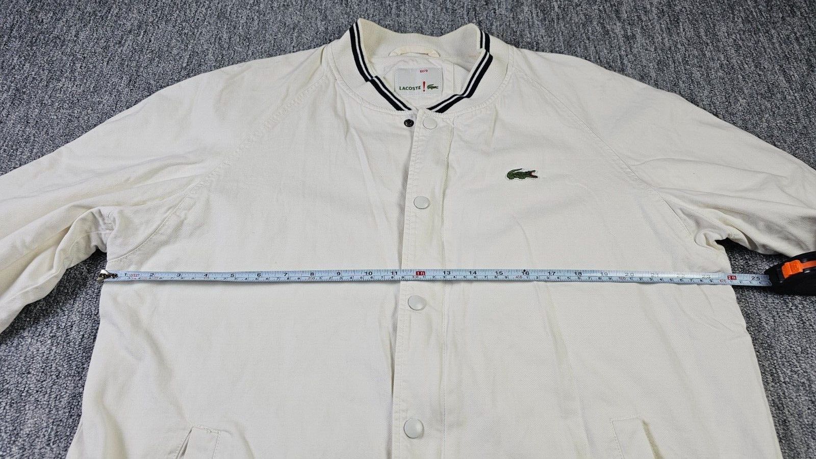 Lacoste Vintage 90s Lacoste Bomber Jacket Made in Italy XL White Size US XL / EU 56 / 4 - 16 Thumbnail