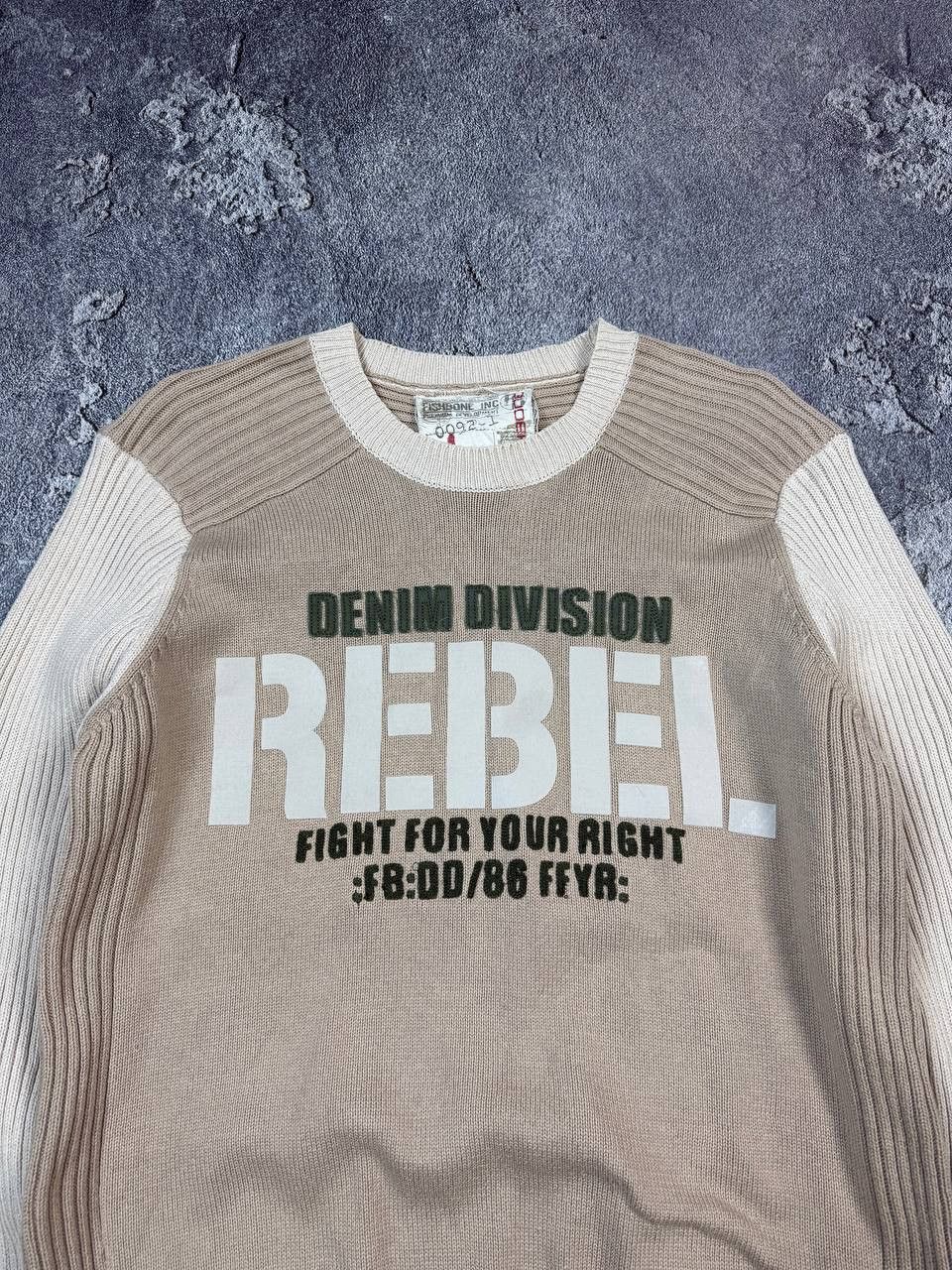 If Six Was Nine Y2K 2000s Biege Knit Sweater Grunge Style Streetwear Size US M / EU 48-50 / 2 - 3 Thumbnail