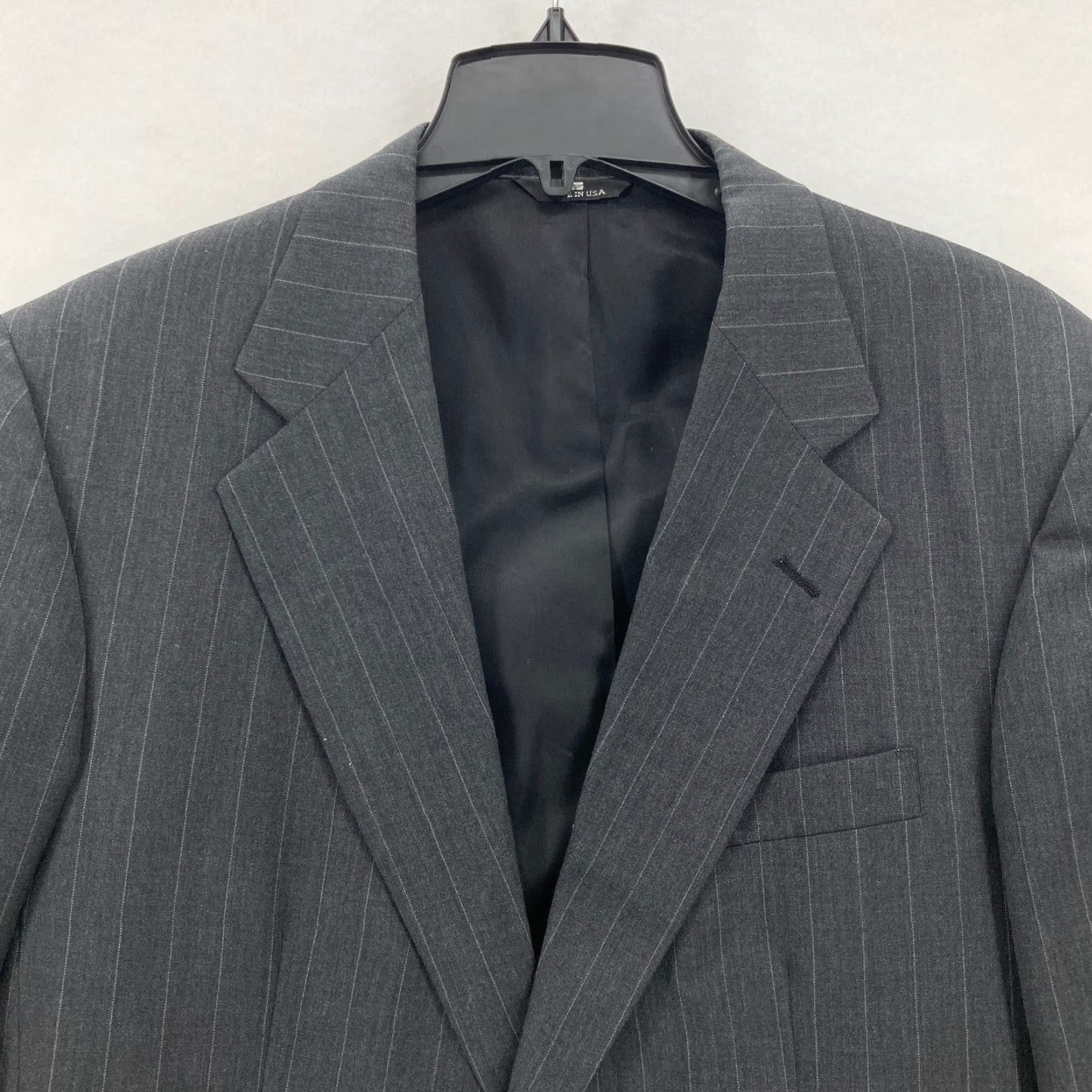 Polo Ralph Lauren VINTAGE Polo University Club Blazer Sport Coat Mens 42 Gray Striped Union Made Size US XL / EU 56 / 4 - 3 Thumbnail