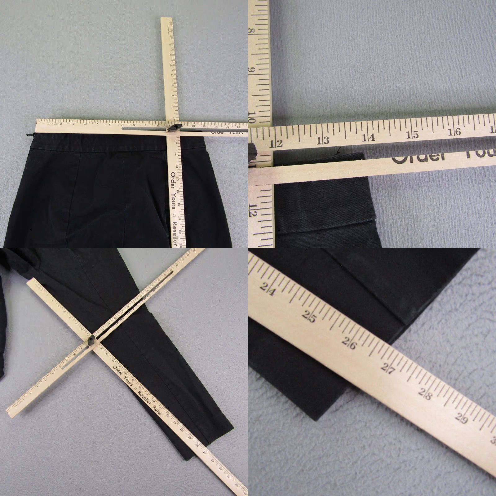 Everlane VINTAGE Everlane Pants Women 8 Black Side Zip High Rise Ankle Crop Stretch Slacks Flex Chino Regular 26.5in Inseam Womens Pants Size 28" / US 6 / IT 42 - 8 Thumbnail