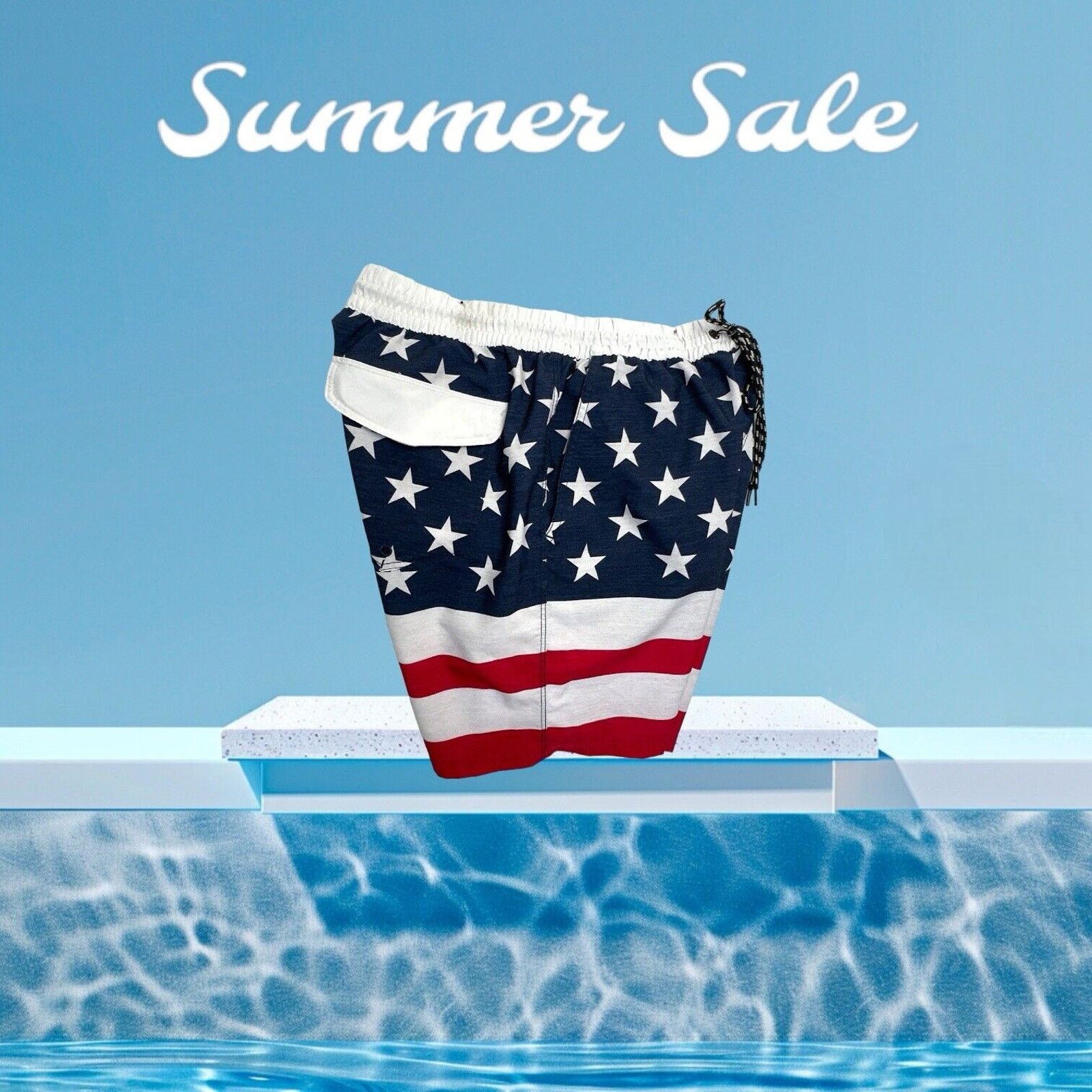 Hurley Hurley Swin Board Shorts M Red White And Blue Stars Stripes Size US 26 / EU 42 - 3 Thumbnail