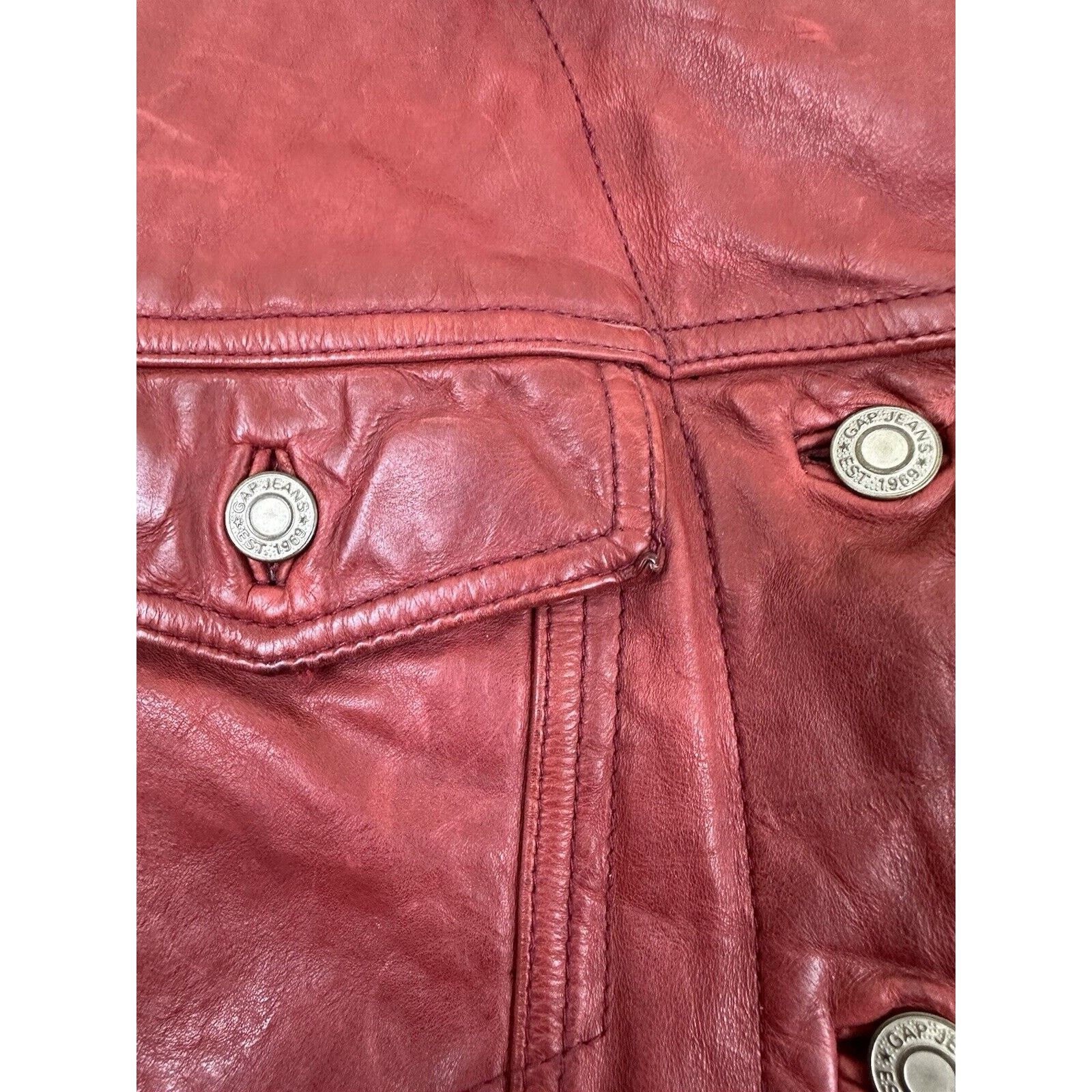 Gap × Vintage Vintage 1999 Gap Leather Jacket Size L / US 10 / IT 46 - 3 Thumbnail