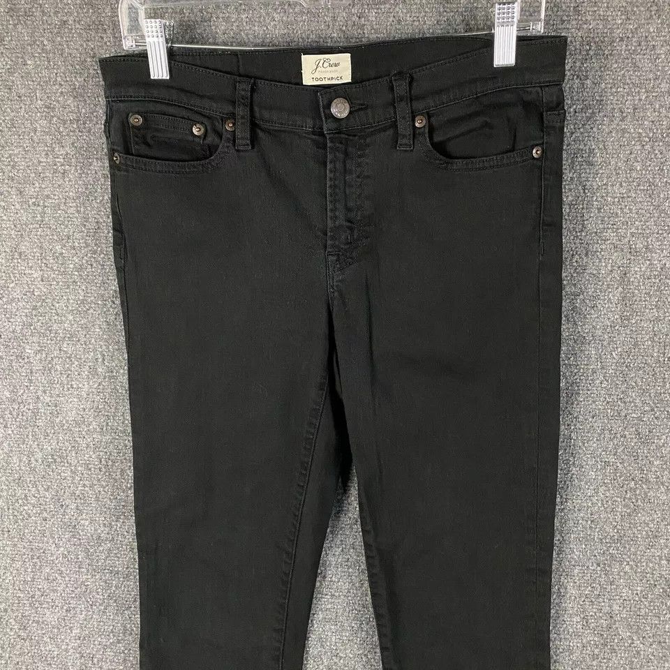 J.Crew J Crew Jeans Women's 29 Black Denim Toothpick Cotton Blend Size 29" - 2 Thumbnail