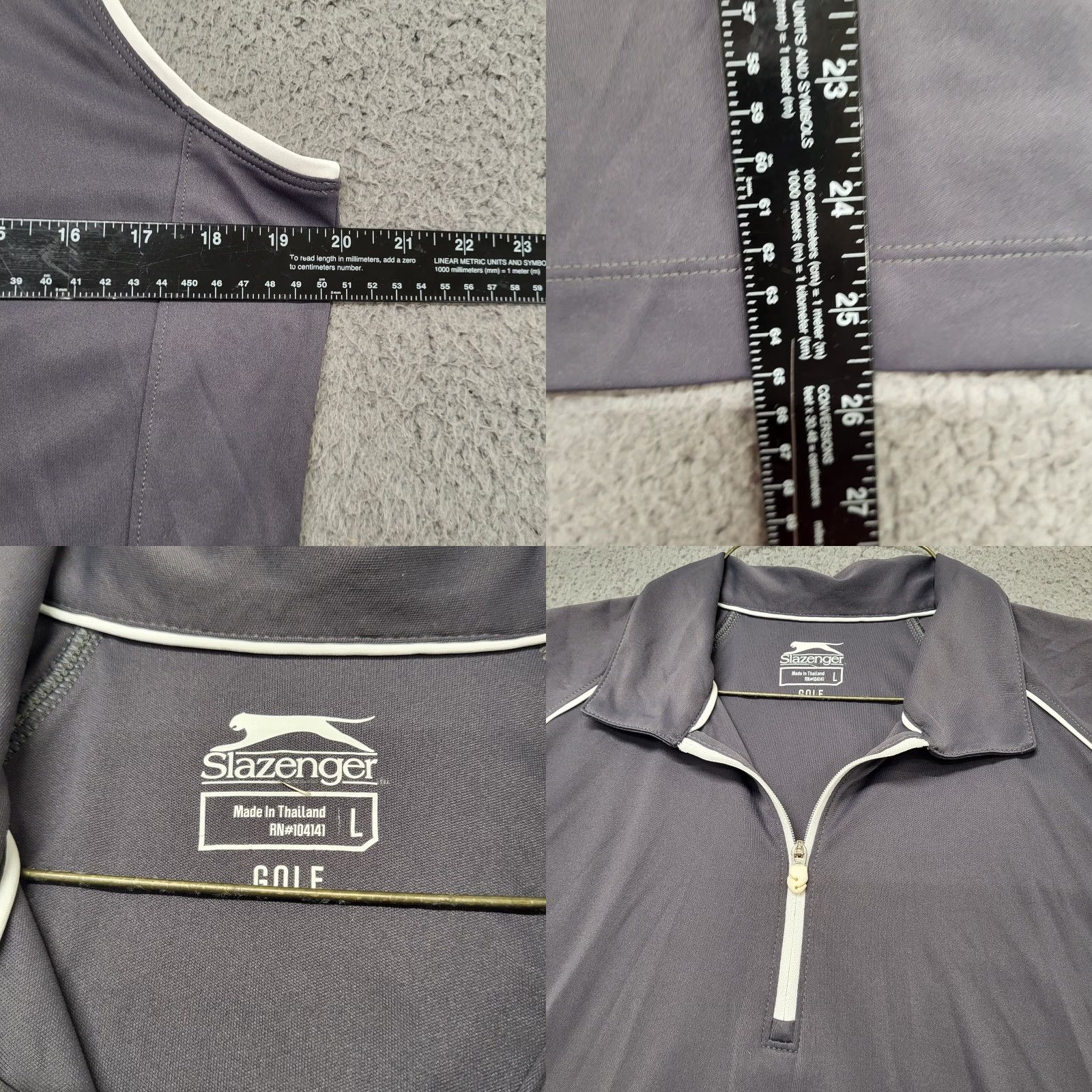 Vintage Slazenger Golf Shirt Women's Size Large Gray Sleeveless Zipper Tennis Pickleball Size L / US 10 / IT 46 - 8 Thumbnail