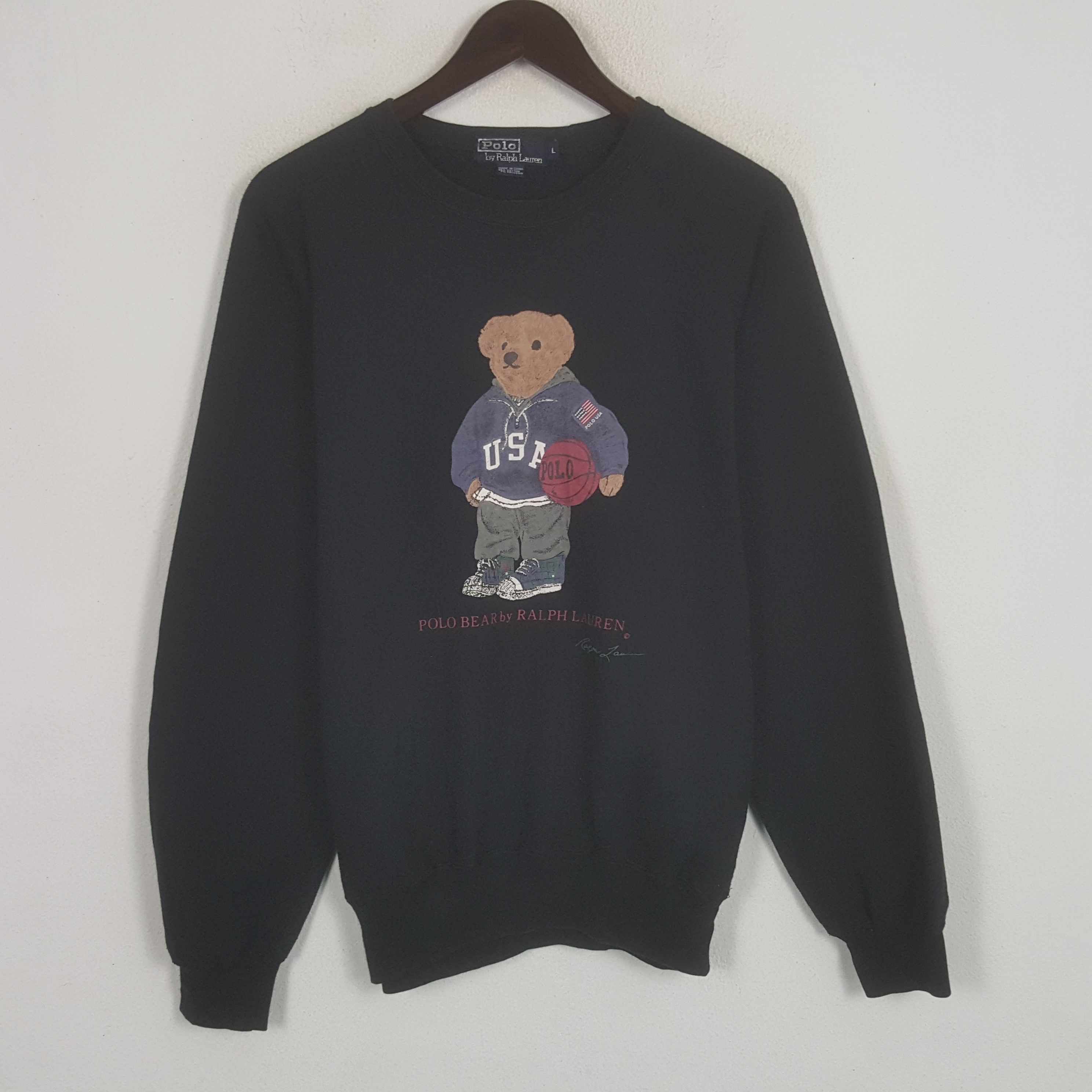 Polo Ralph Lauren × Vintage Vintage Polo Bear By Ralph Lauren Sweatshirt Size US L / EU 52-54 / 3 - 1 Thumbnail