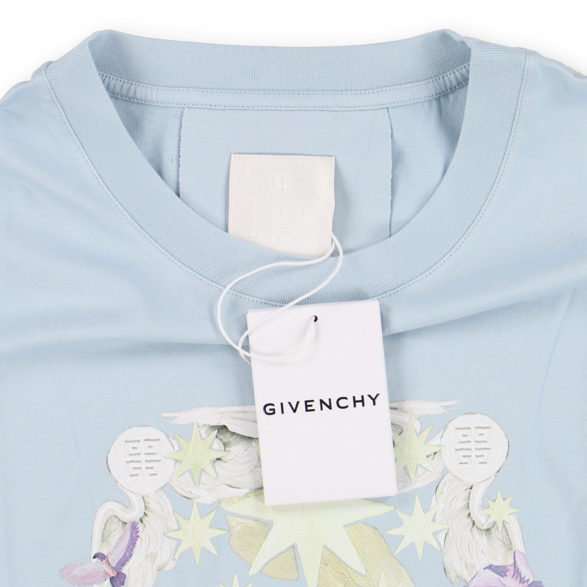 Givenchy Sky Blue Aqua Stars Logo Oversized T-Shirt Size US M / EU 48-50 / 2 - 5 Thumbnail