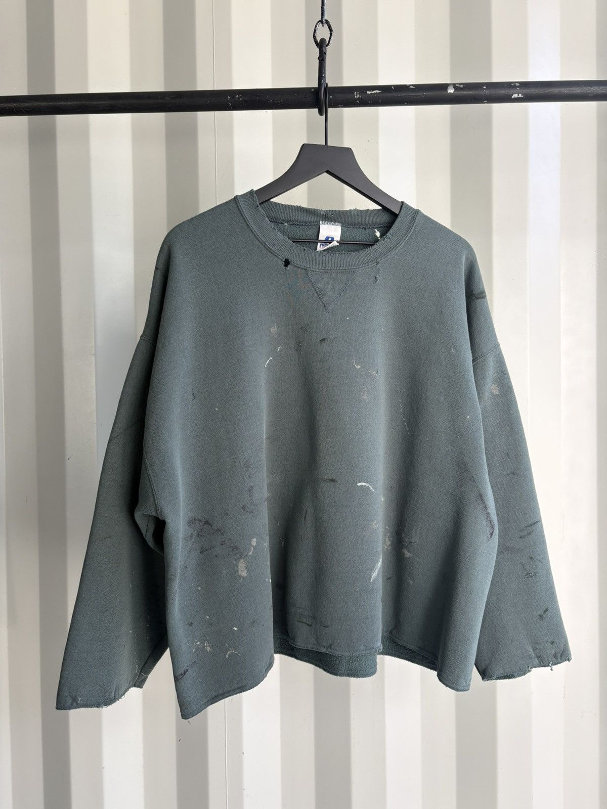 Vintage Thrashed Cutoff Boxy Distressed Faded Sweater Grunge Band Size US XL / EU 56 / 4 - 2 Thumbnail