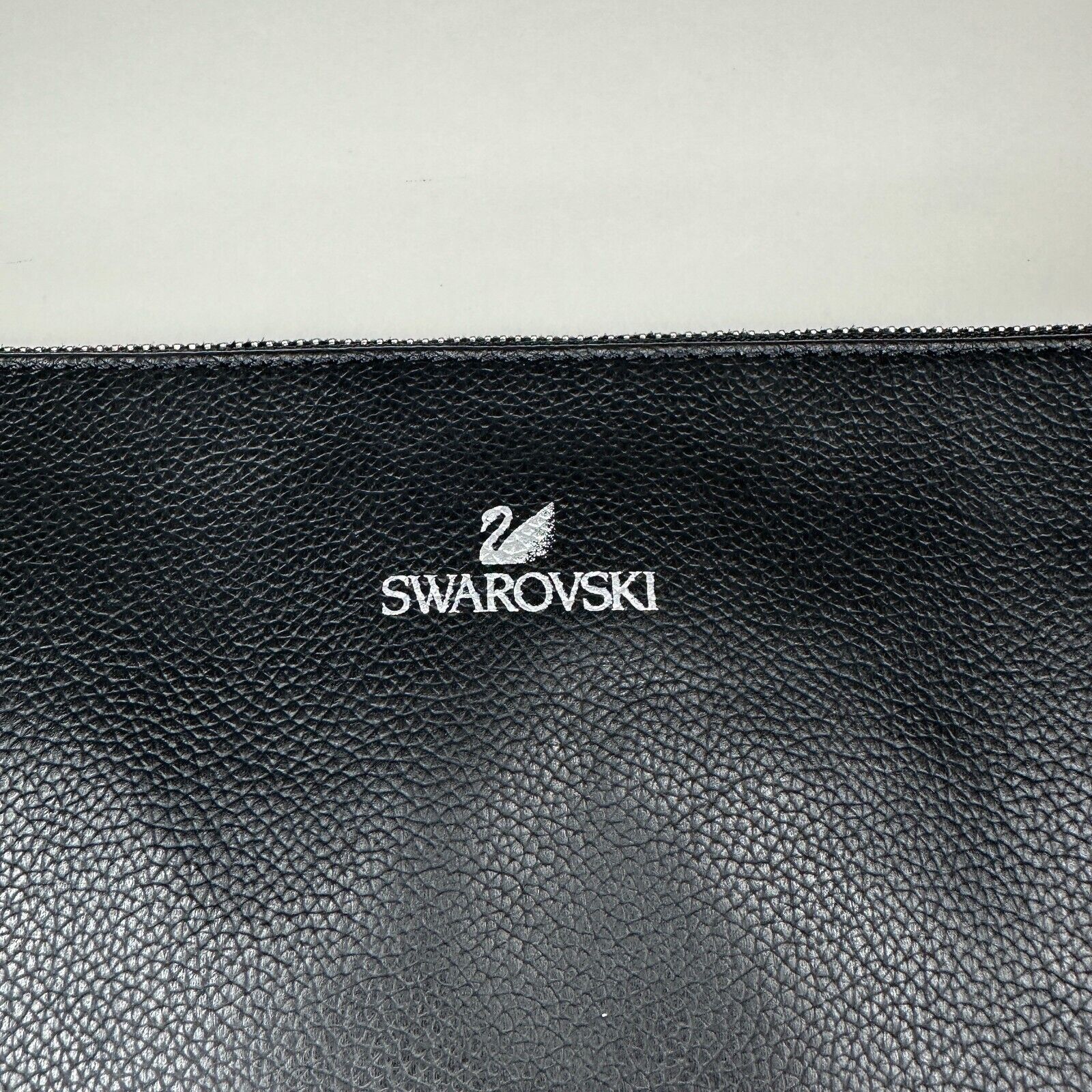 Swarovski Swarovski Black Quilted Leather & Crystals Zip Close Clutch Size ONE SIZE - 6 Thumbnail