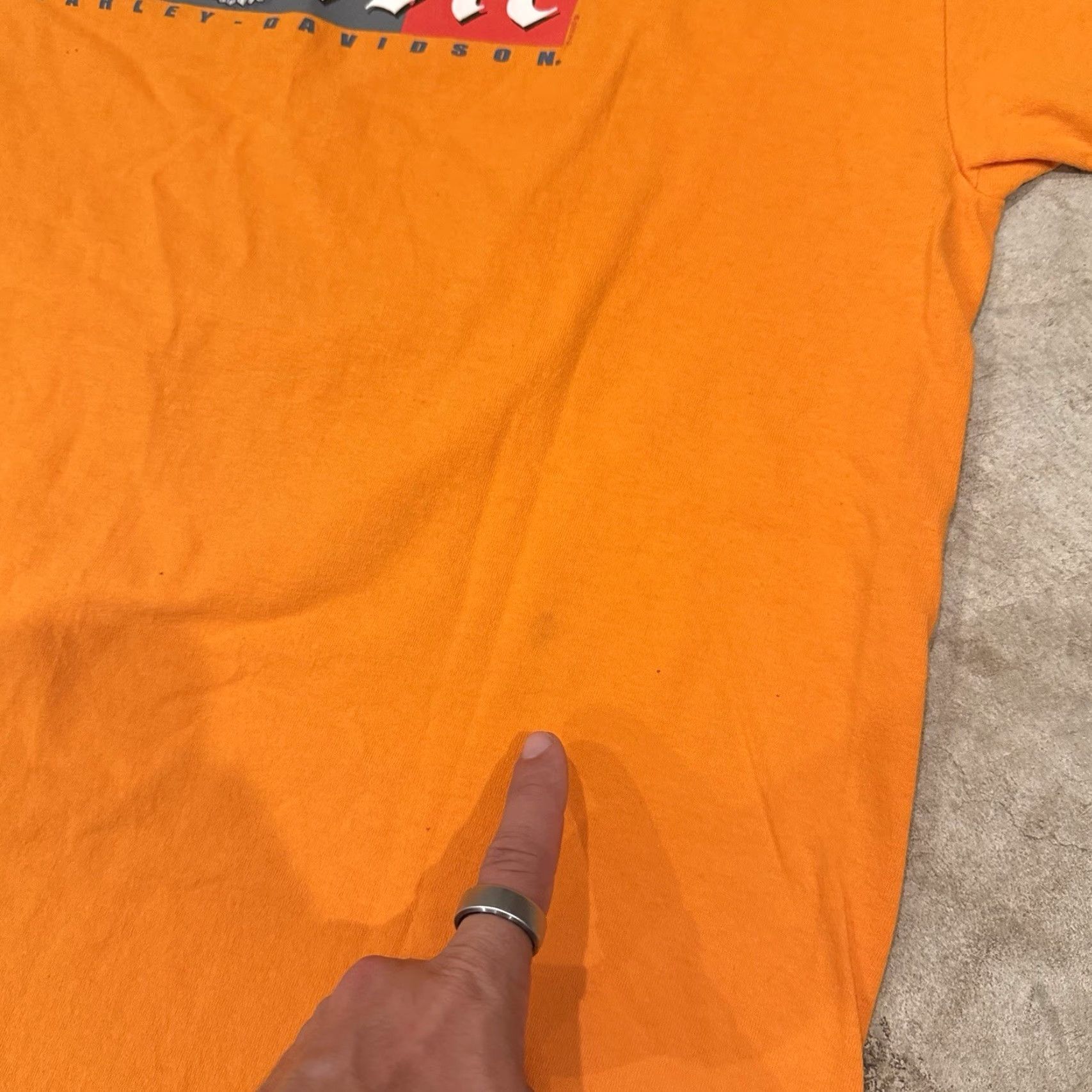 Harley Davidson VINTAGE Harley-Davidson Shirt Mens XL Orange Lincoln Nebraska Biker Motorcycle T-Shirt Size US XL / EU 56 / 4 - 5 Thumbnail