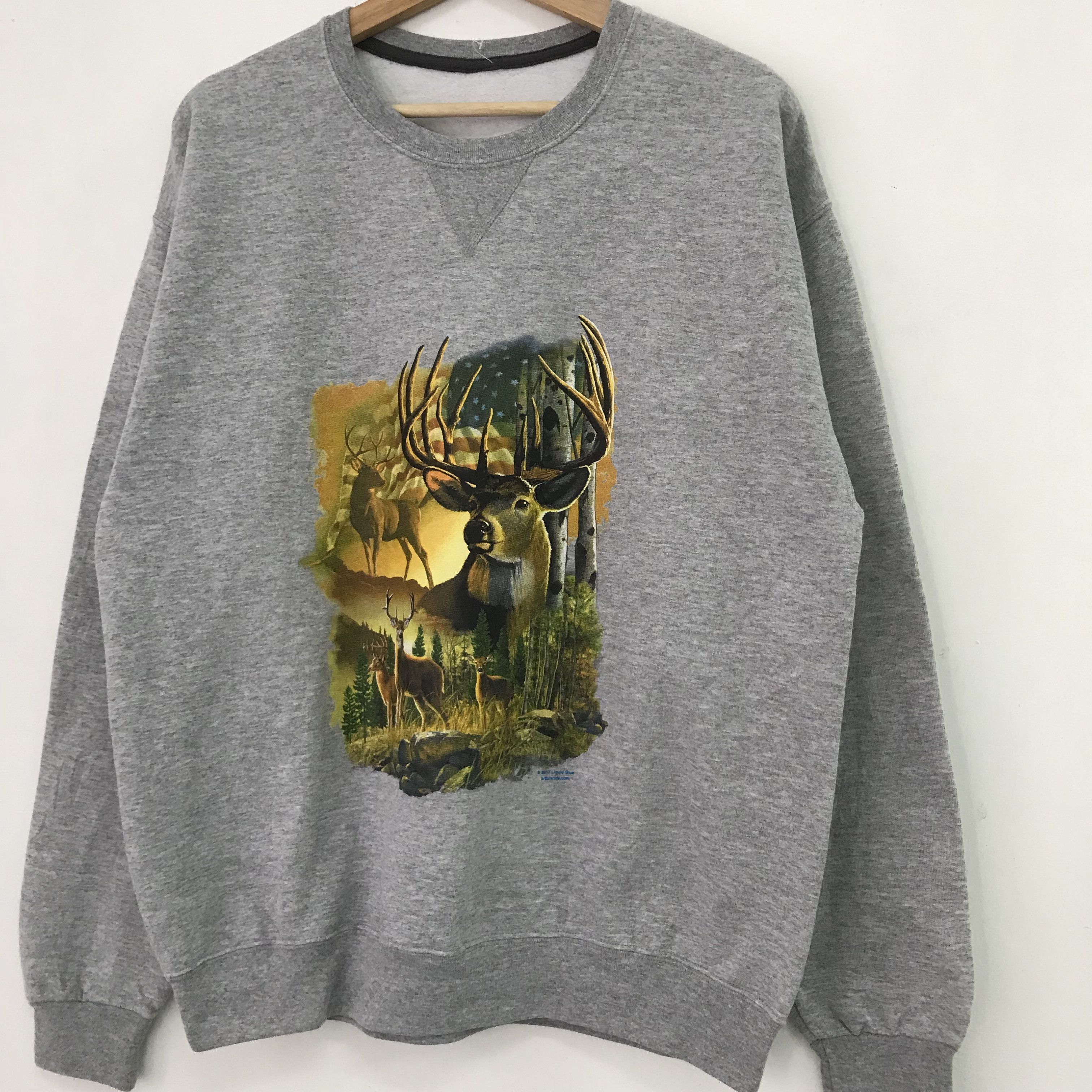 Vintage Vintage Deer Sweatshirt Wildlife Deer - 292 Size US L / EU 52-54 / 3 - 3 Thumbnail