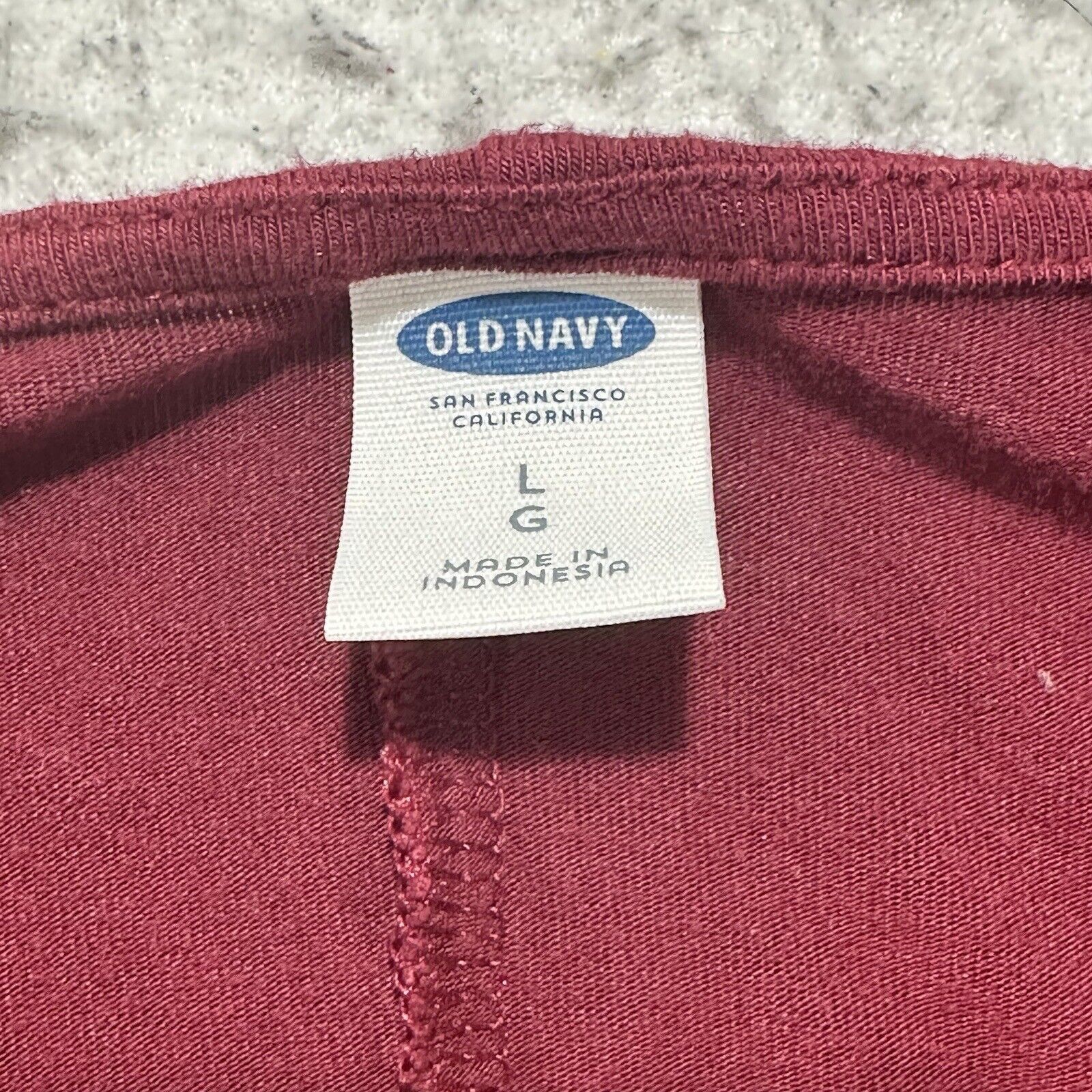 Old Navy Old Navy Large A-Line Burgundy Red Pullover Dress Stretch Size L / US 10 / IT 46 - 3 Thumbnail