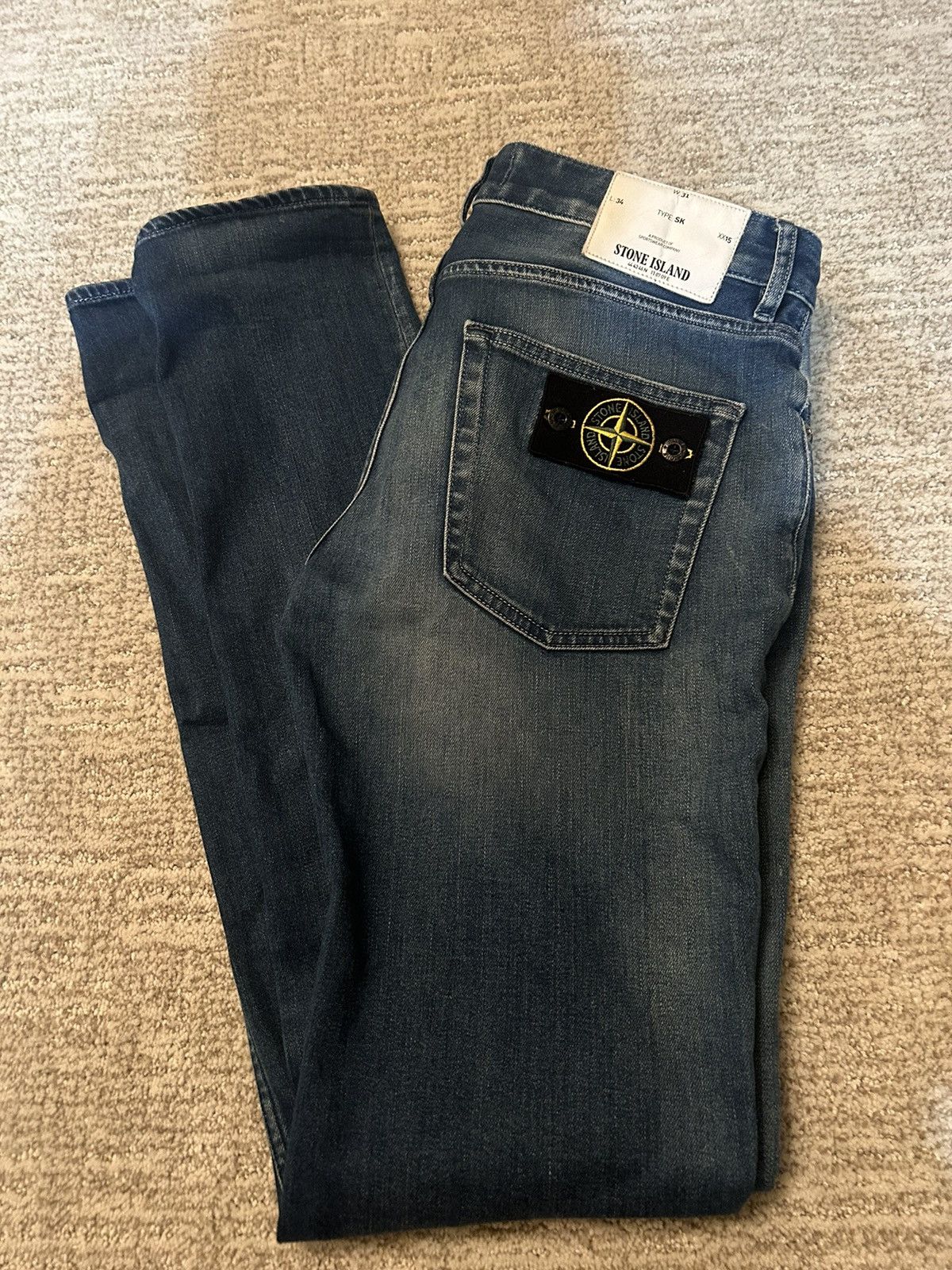 image of Stone Island Jeans - Slim Fit in Blue, Men's (Size 31)