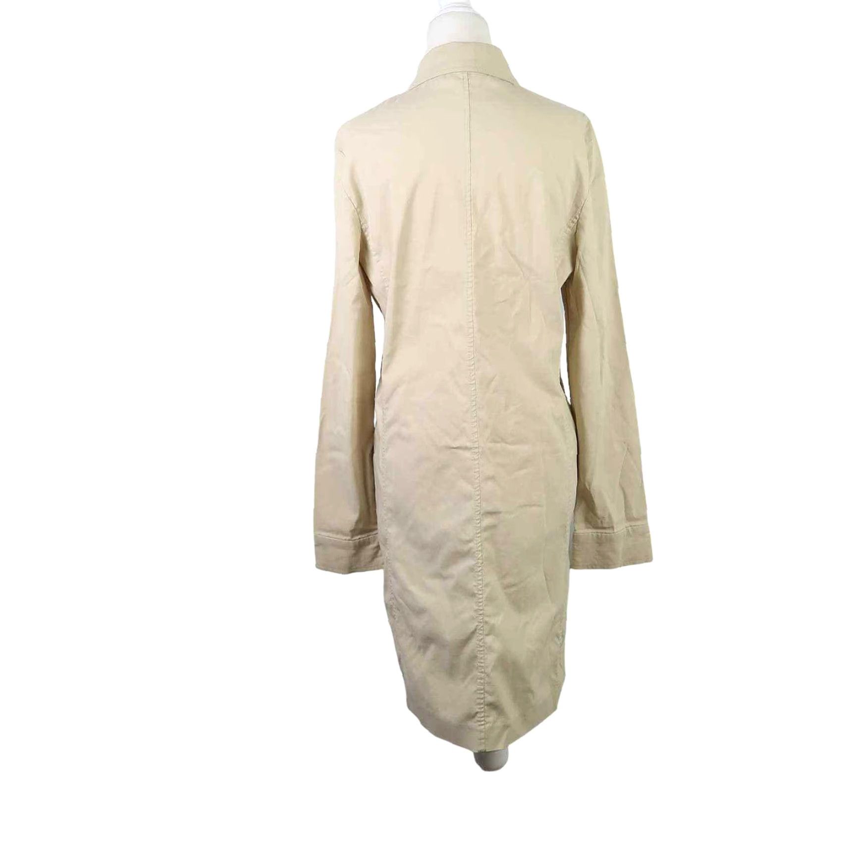 Vintage VINTAGE Frenchi Jacket Women's 90s Khaki Tan Mid-Length Lightweight Nylon Button Front L Size L / US 10 / IT 46 - 4 Thumbnail