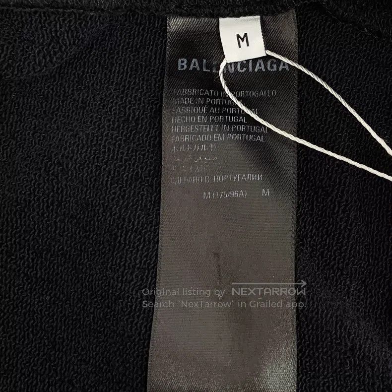 Balenciaga Balenciaga Black logo letter embroidery cotton round neck Size US M / EU 48-50 / 2 - 7 Thumbnail