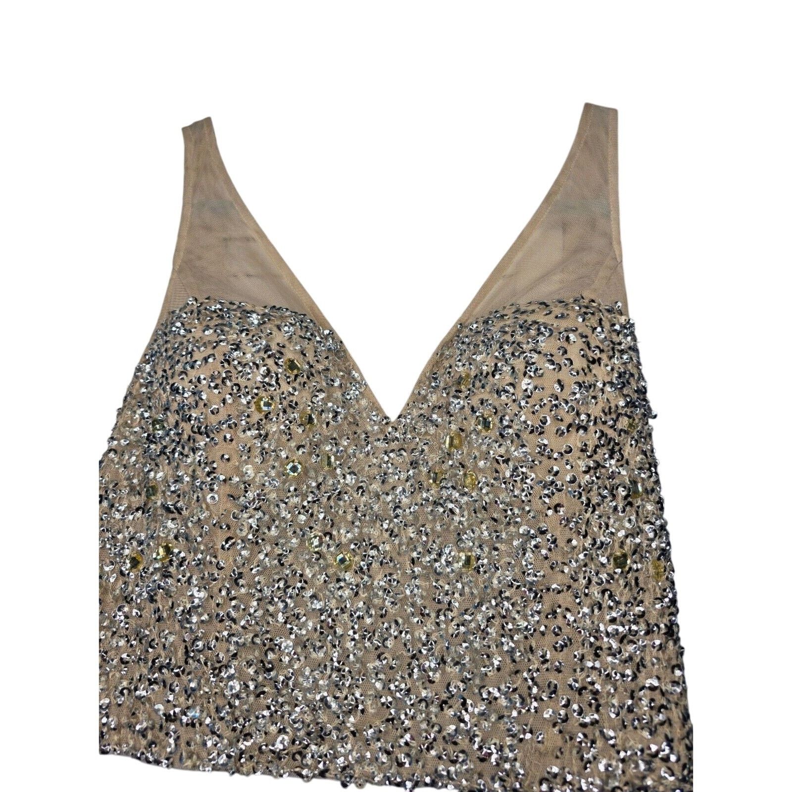 Adrianna Papell Adrianna Papell Beaded Gown V-Neck Sleeveless Dress Size 6 Size M / US 6-8 / IT 42-44 - 12 Thumbnail