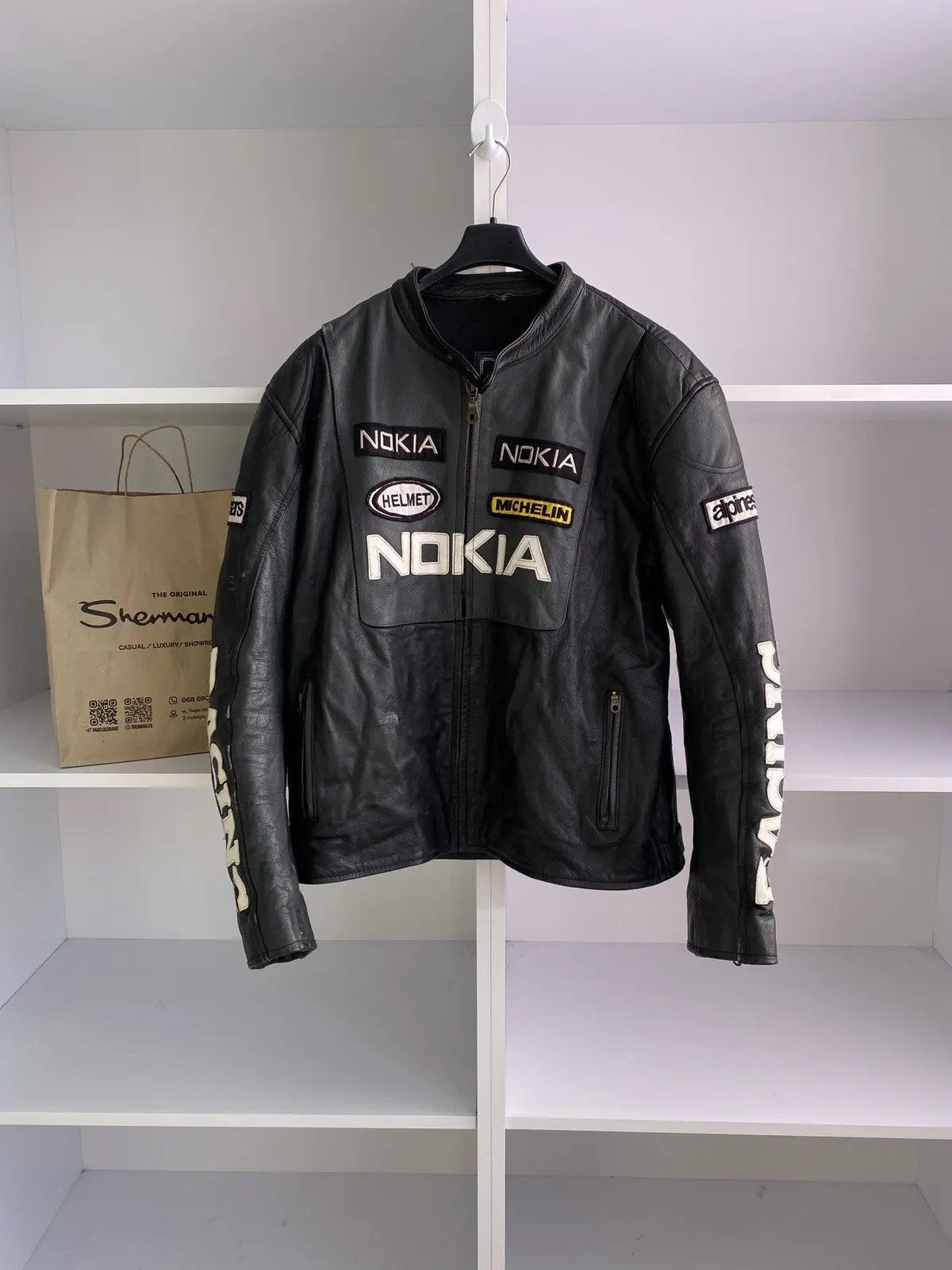 Vintage Vintage Nokia Leather moto racing jacket Size US M / EU 48-50 / 2 - 2 Thumbnail