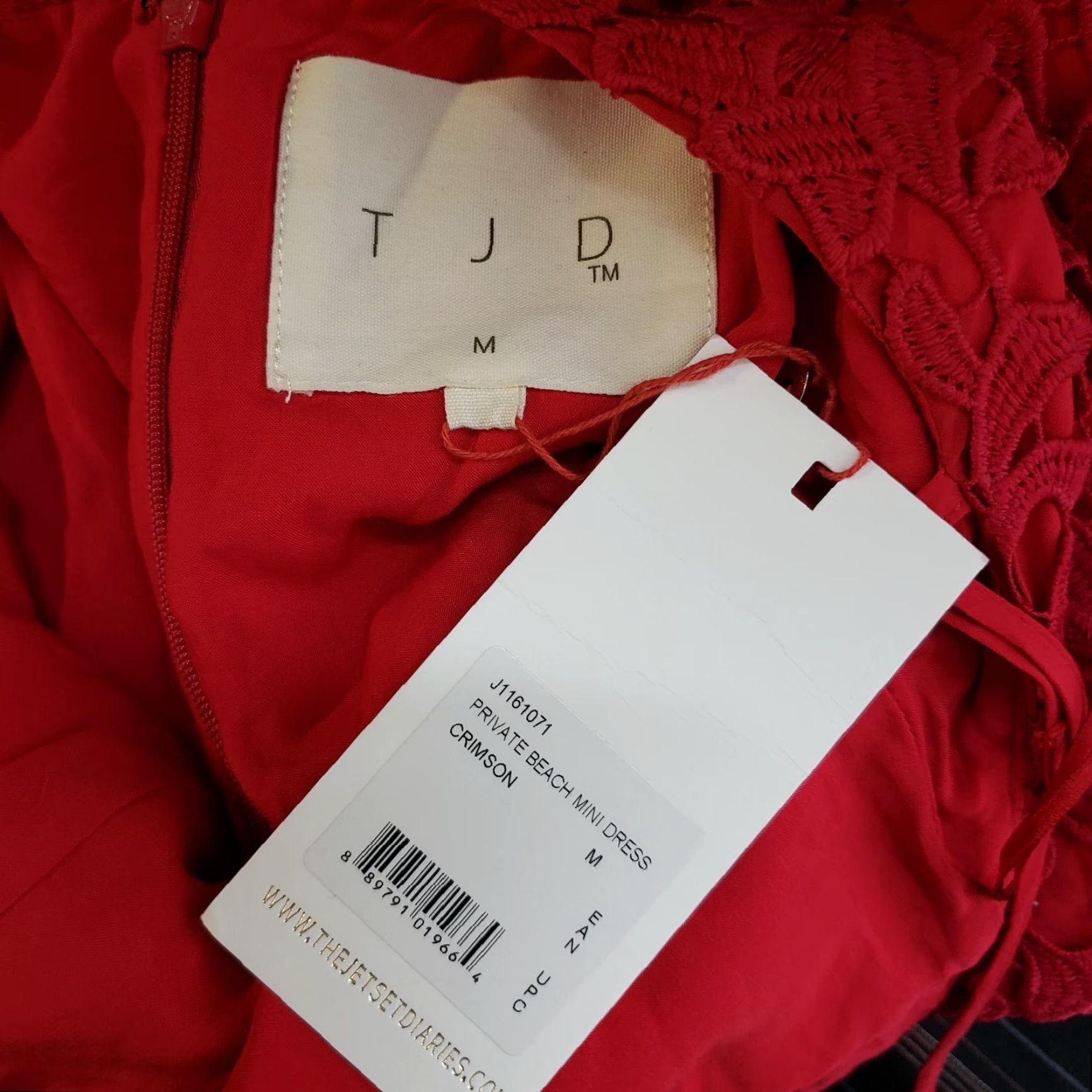 Vintage VINTAGE? No. The Jetset Diaries Women Mini Dress Red Crimson Sleeveless V-Neck Zip Short Dress Size M / US 6-8 / IT 42-44 - 5 Thumbnail